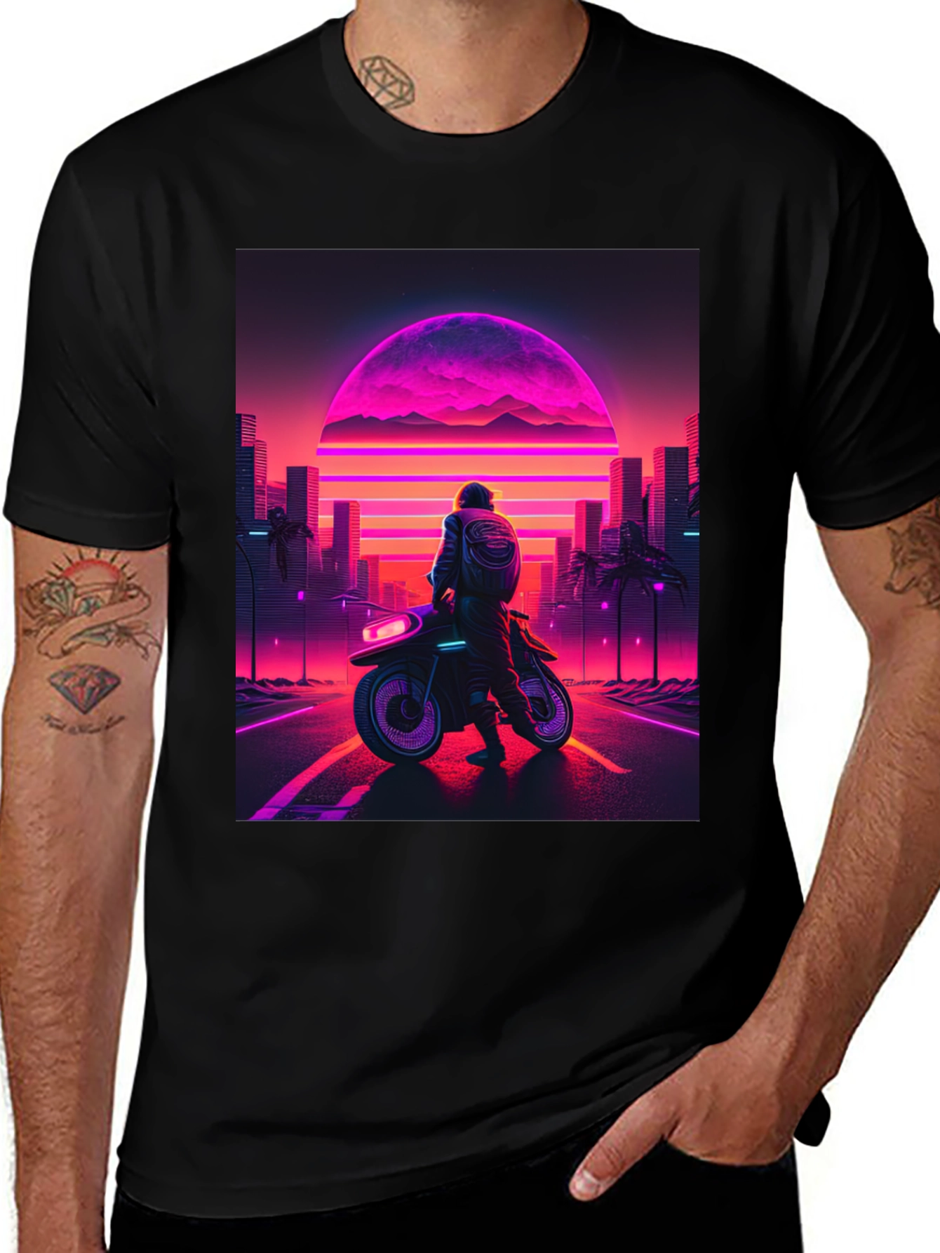 Variant 8 of Retro Wave Rider T-Shirt