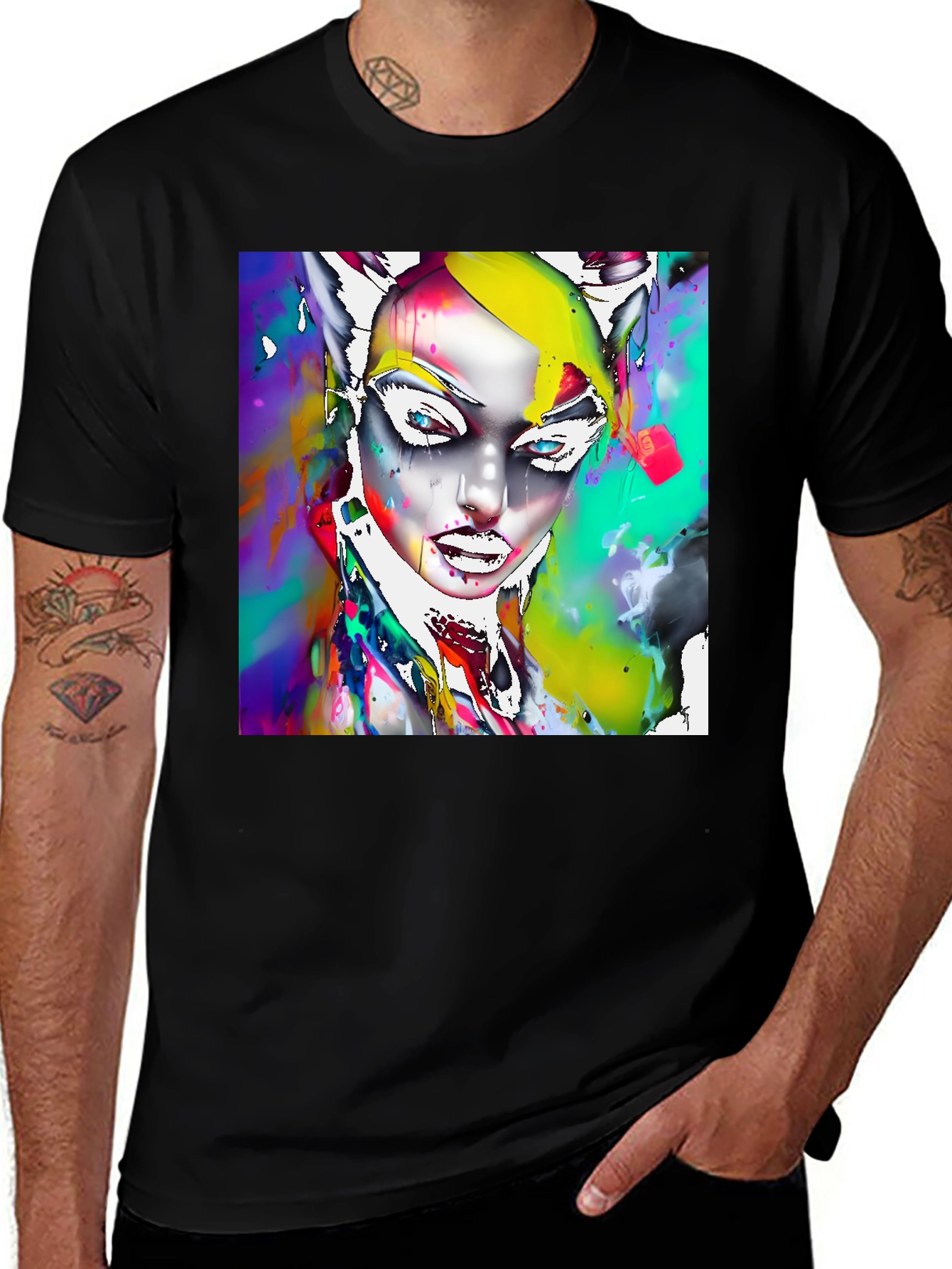 Variant 9 of Abstract Art T-Shirt - Catwoman Inspired Design