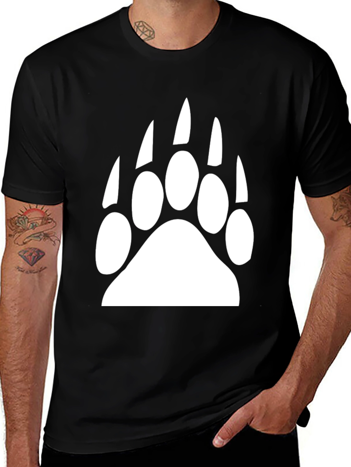 Variant 2 of Black Bear Paw Print T-Shirt