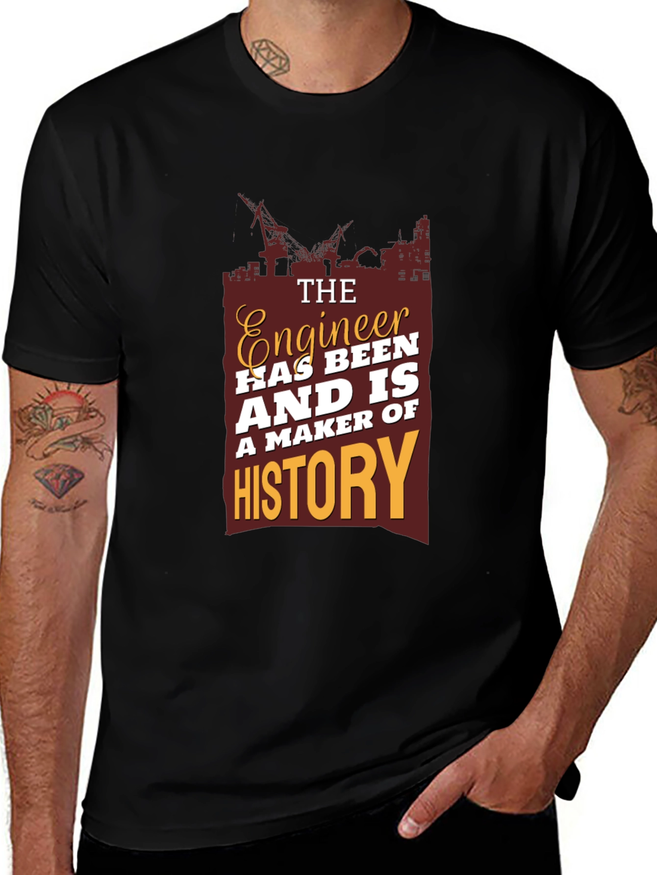 Variant 26 of Engineer History T-Shirt - Construction Theme