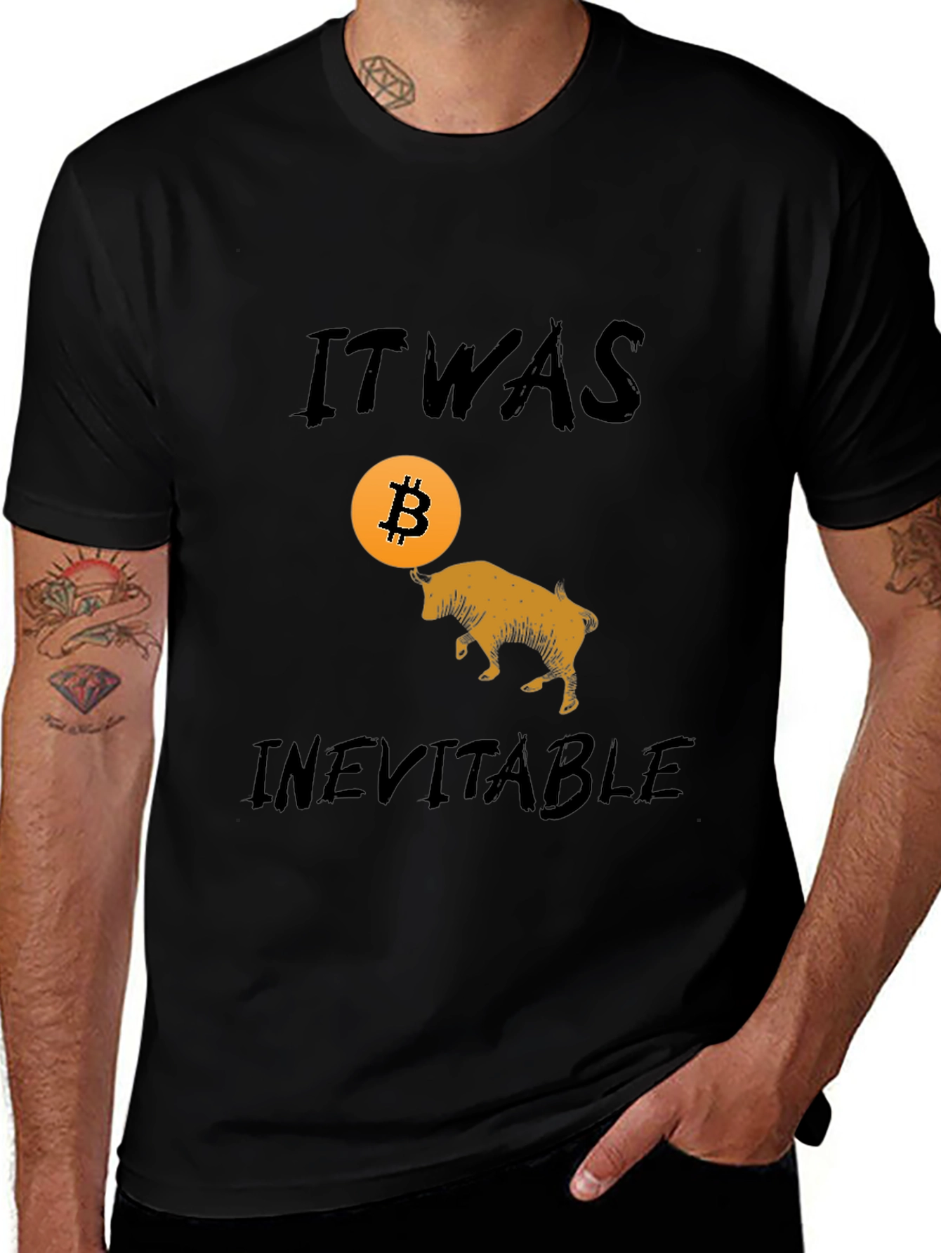 Bitcoin Bull Run Black T-Shirt - Inevitable Crypto Tee