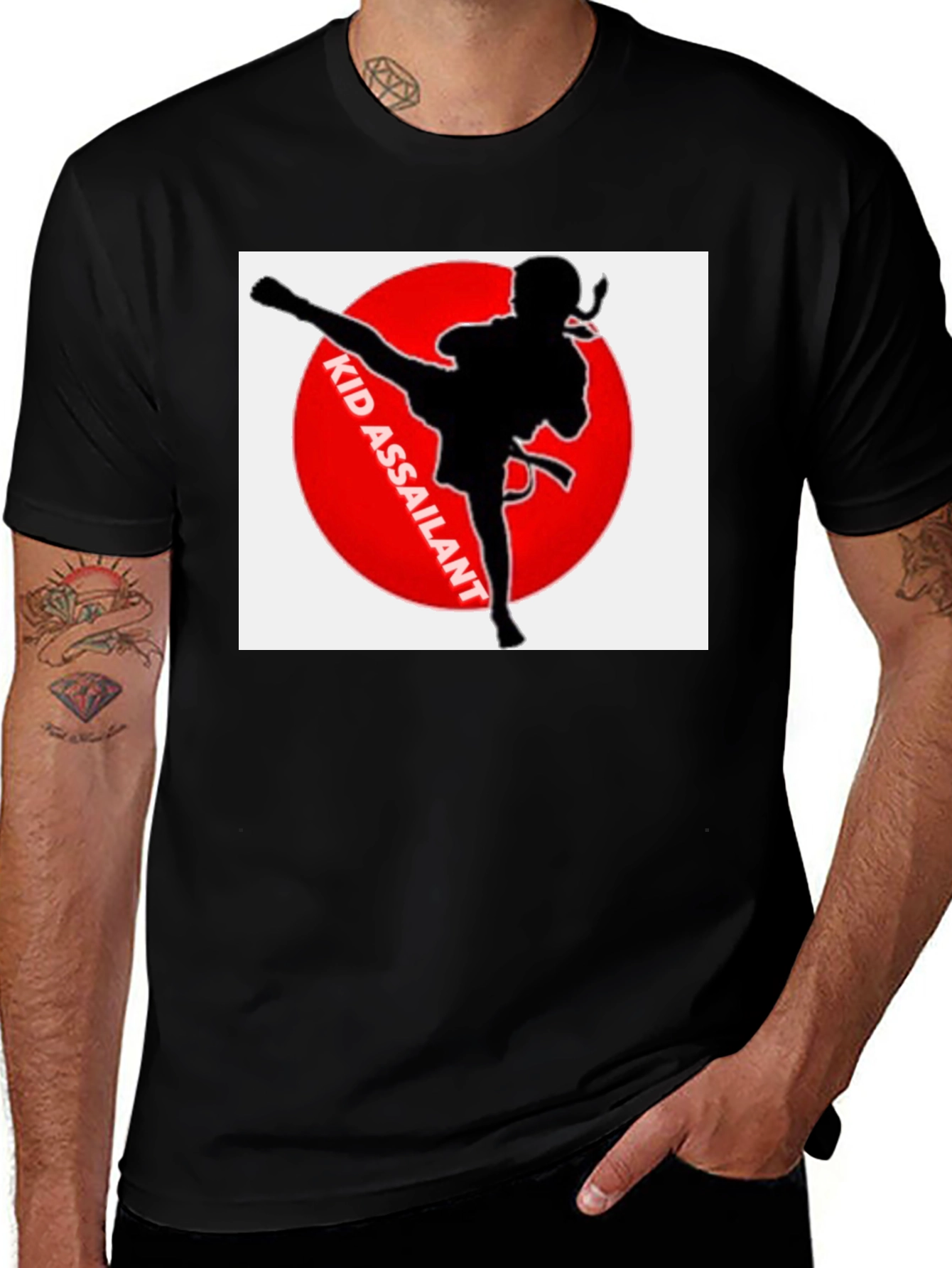 Variant 24 of Kid Assailant Martial Arts Black T-Shirt