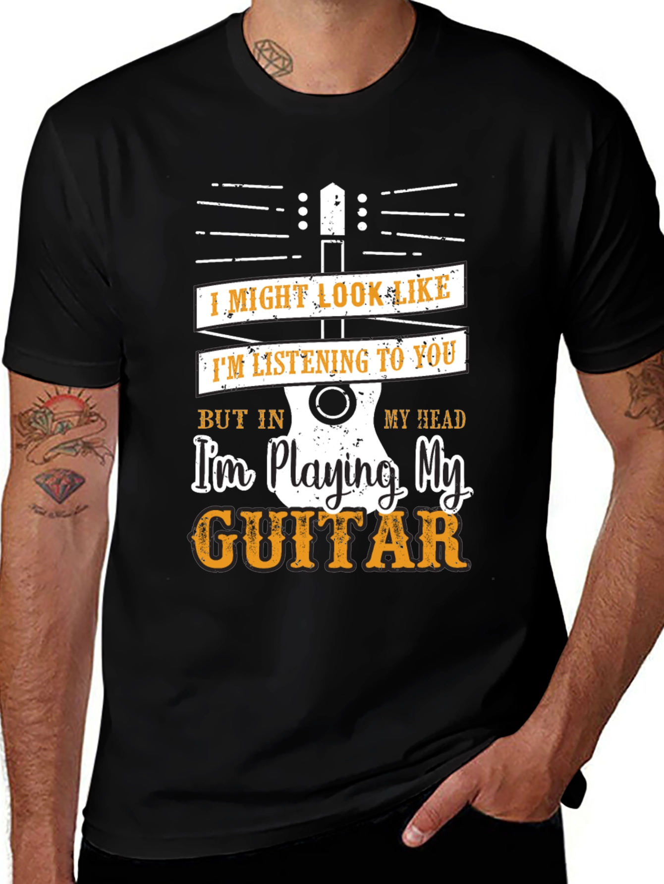 Variant 4 of Funny Guitar Player T-Shirt - I'm Playing My Guitar
