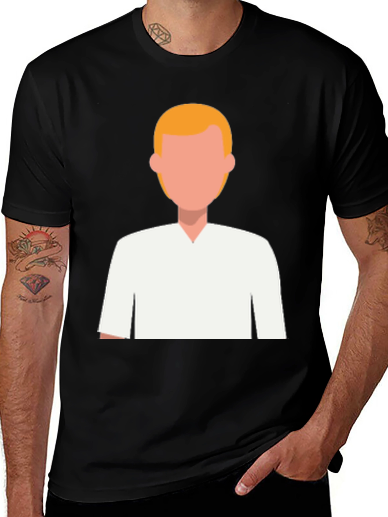 Variant 20 of Modern Graphic Tee - Featureless Man Design - Casual Wear