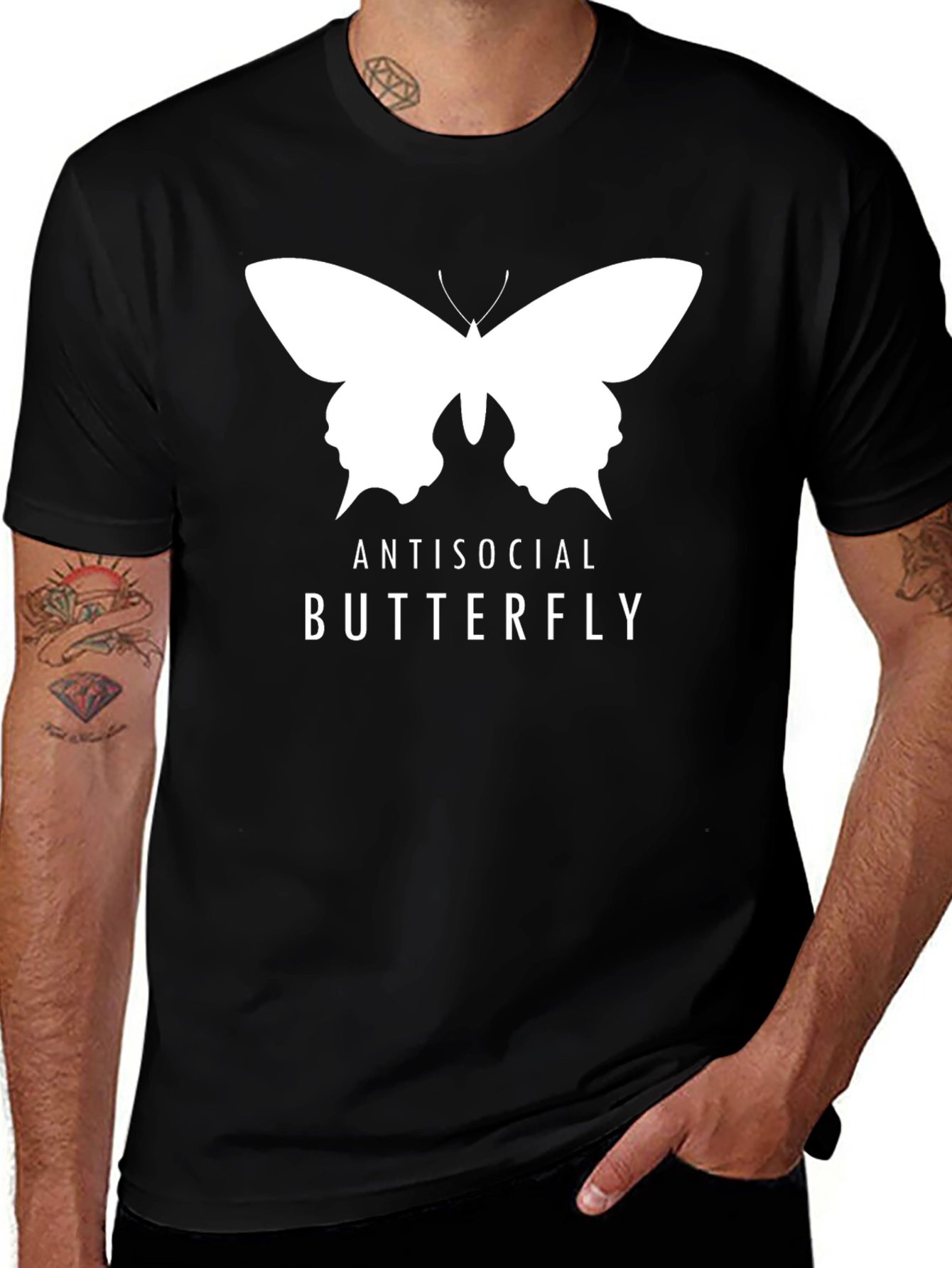 Variant 26 of Antisocial Butterfly Graphic Tee - Black