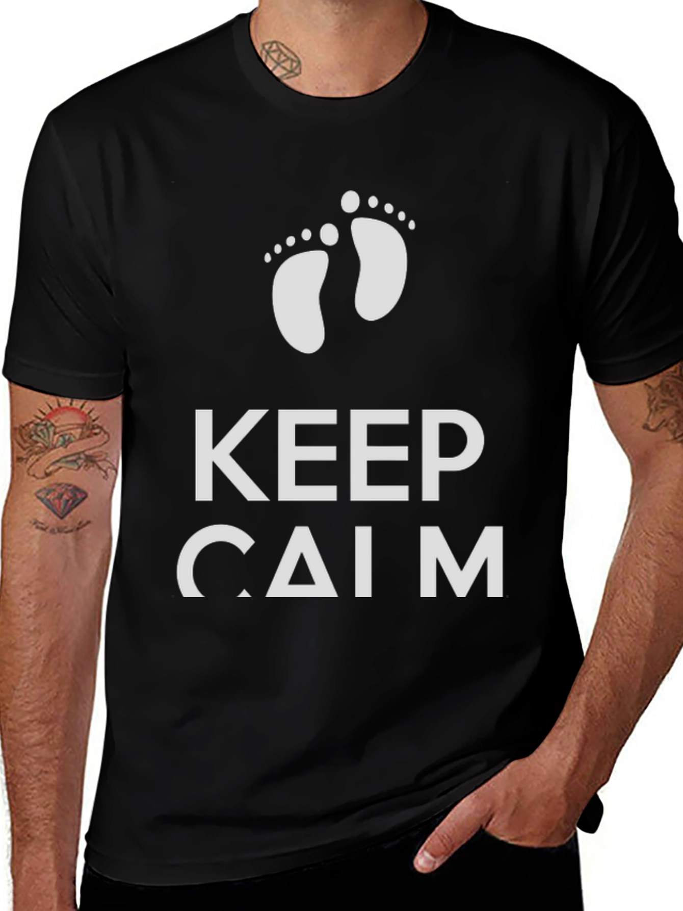 Variant 23 of Keep Calm New Baby Footprint Graphic Tee