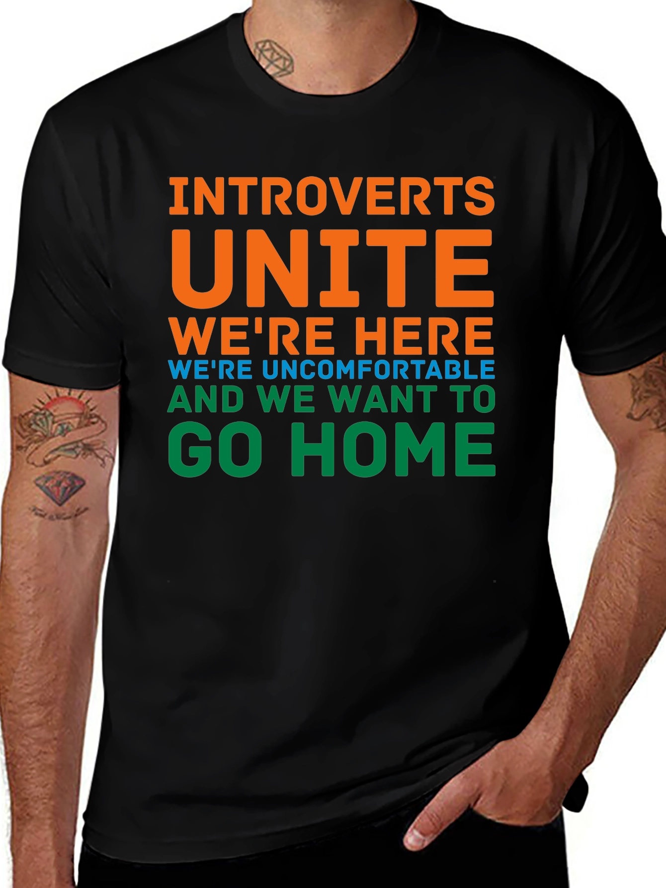 Introverts Unite Graphic Tee - Funny Slogan T-Shirt
