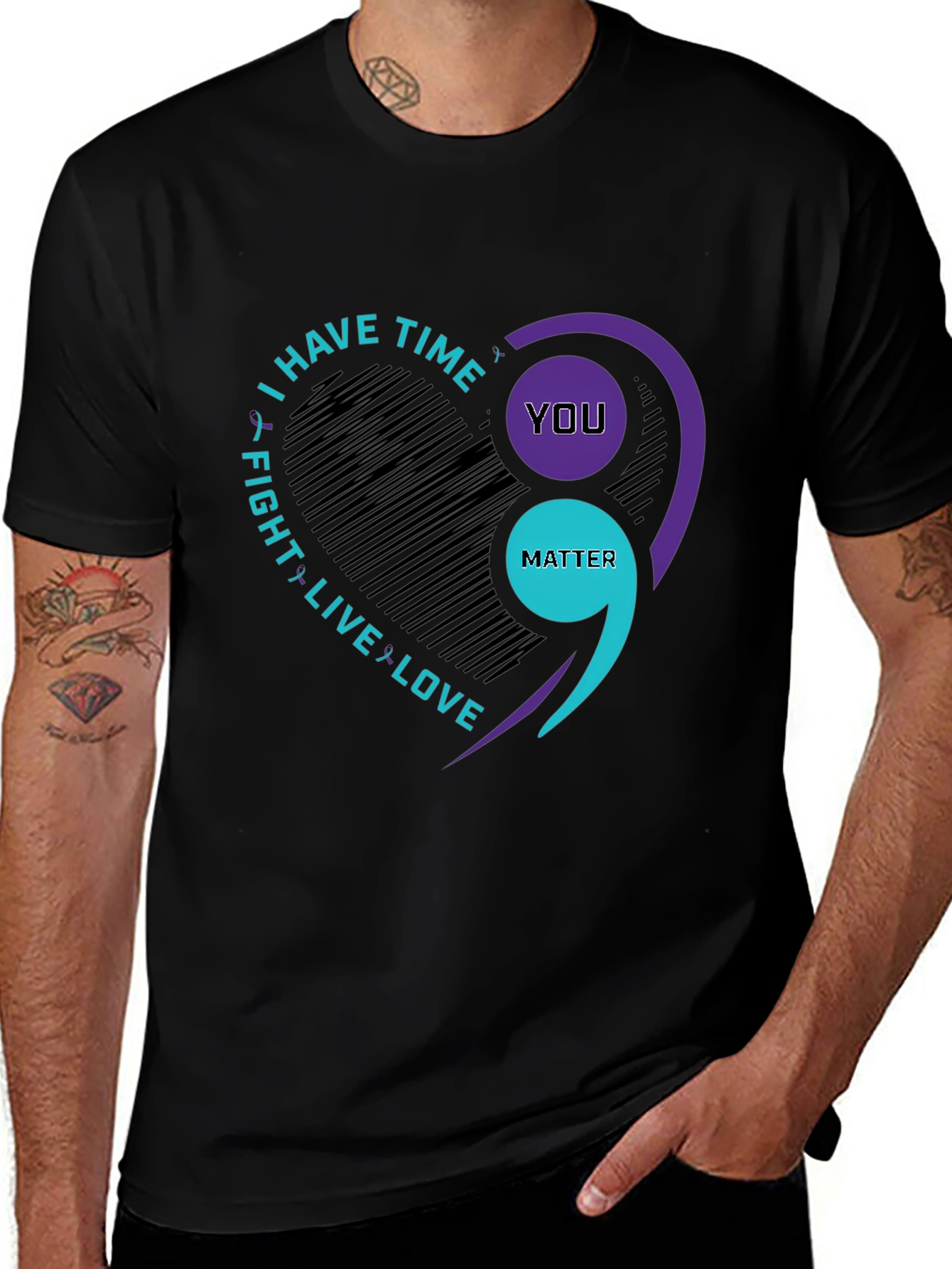 Variant 3 of You Matter Semicolon Heart T-Shirt