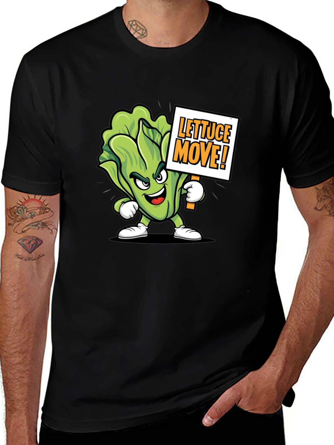 Variant 27 of Lettuce Move! Graphic Tee - Funny Vegan T-Shirt
