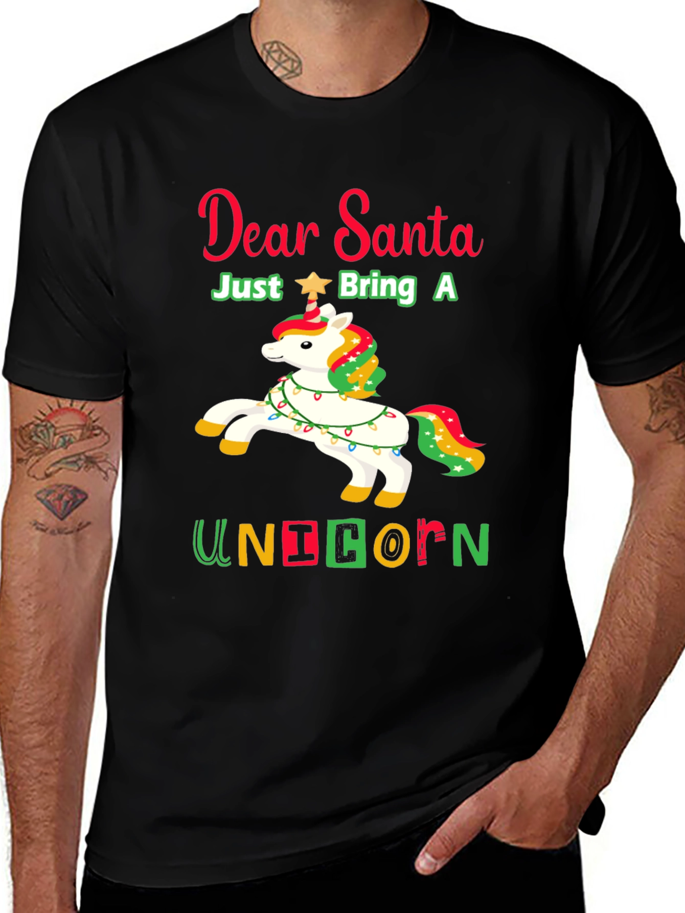 Dear Santa Unicorn Christmas T-Shirt
