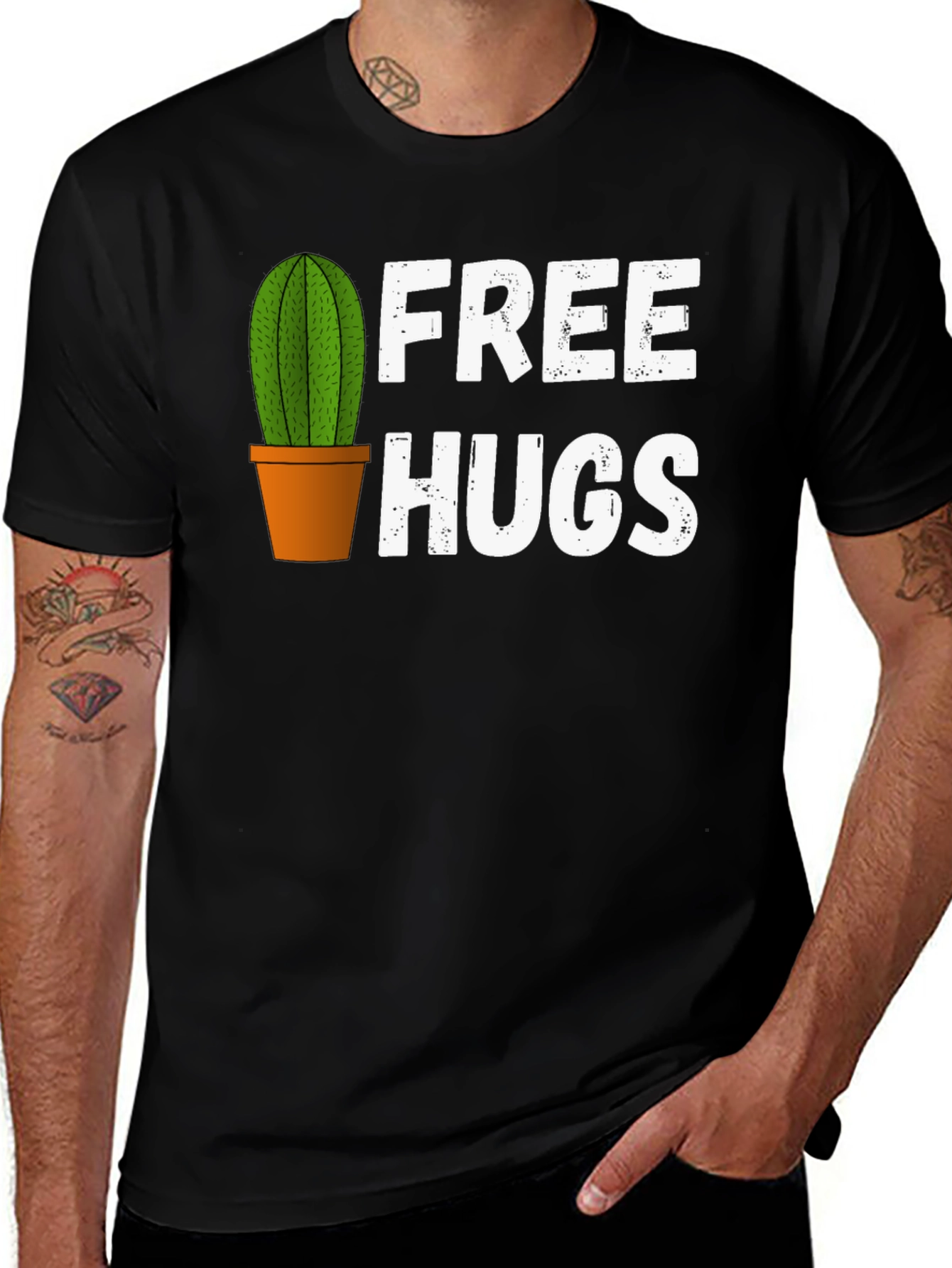 Variant 17 of Free Hugs Cactus Graphic T-Shirt