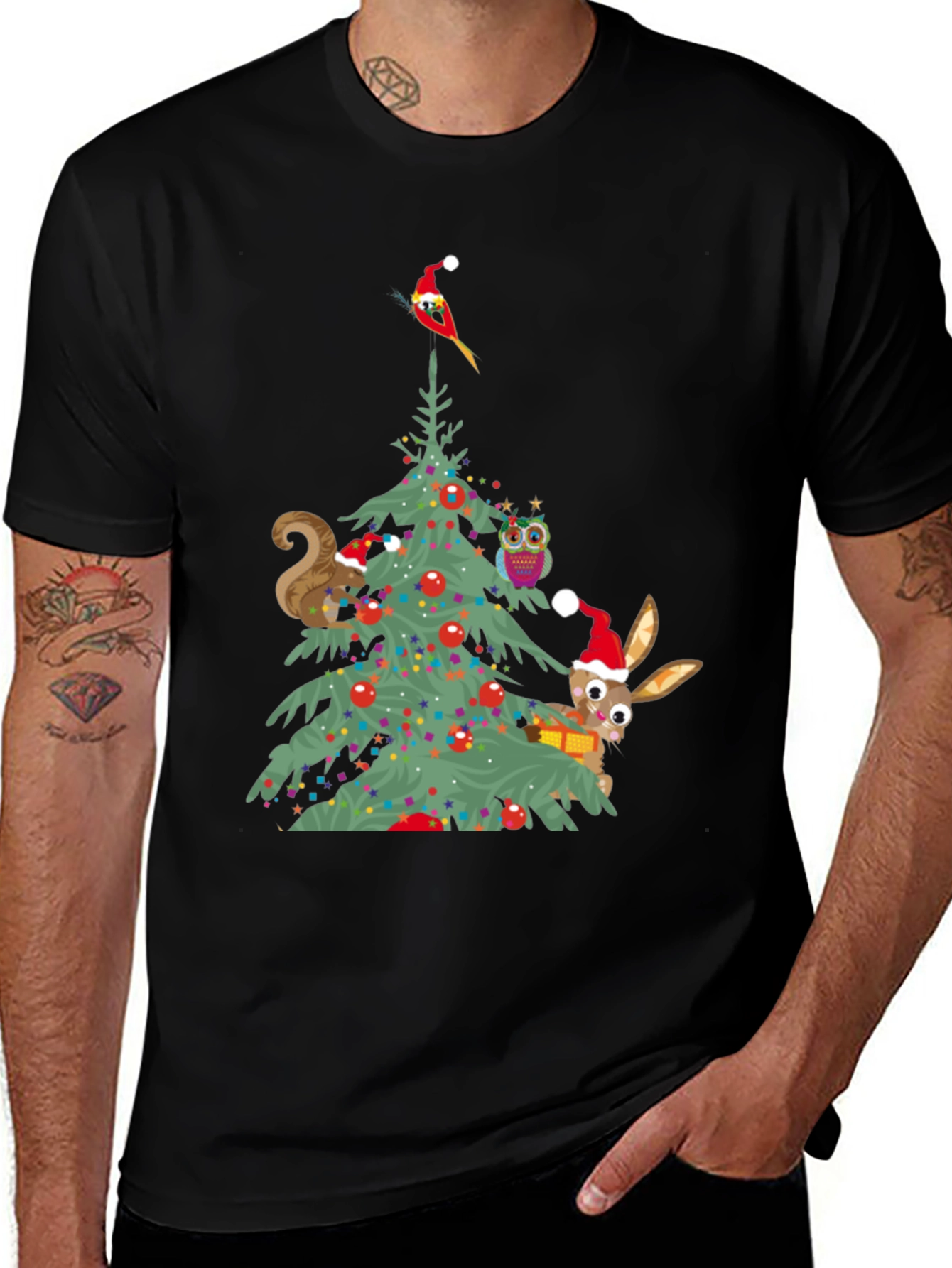 Festive Holiday Tree Graphic T-Shirt