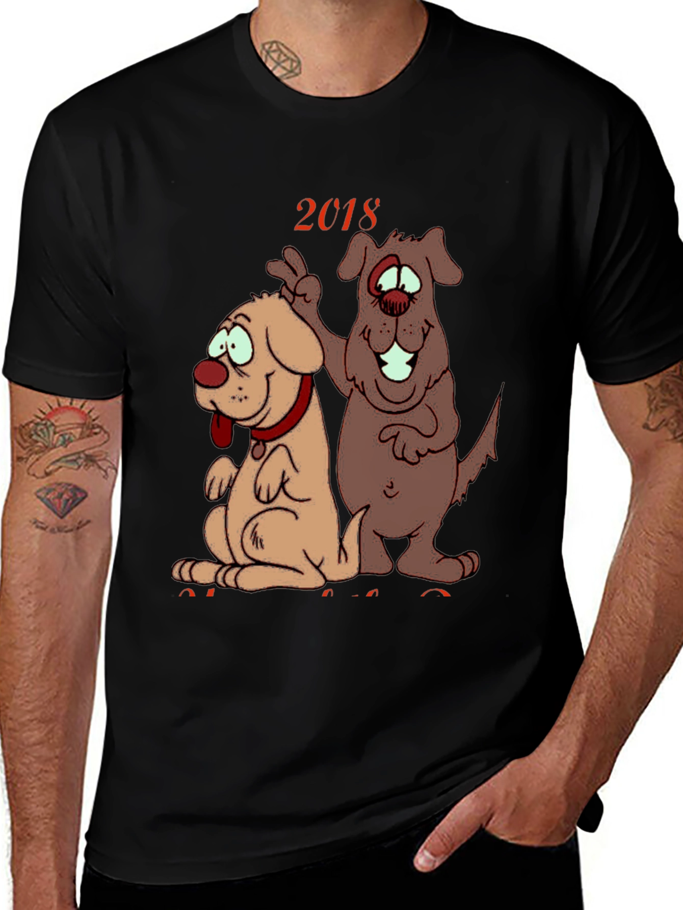 Variant 27 of 2018 Dog Cartoon Graphic Tee Shirt