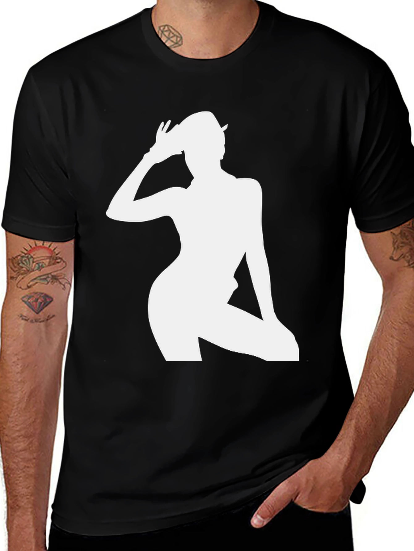 Variant 12 of Silhouette Graphic Tee - Sleek Black T-Shirt
