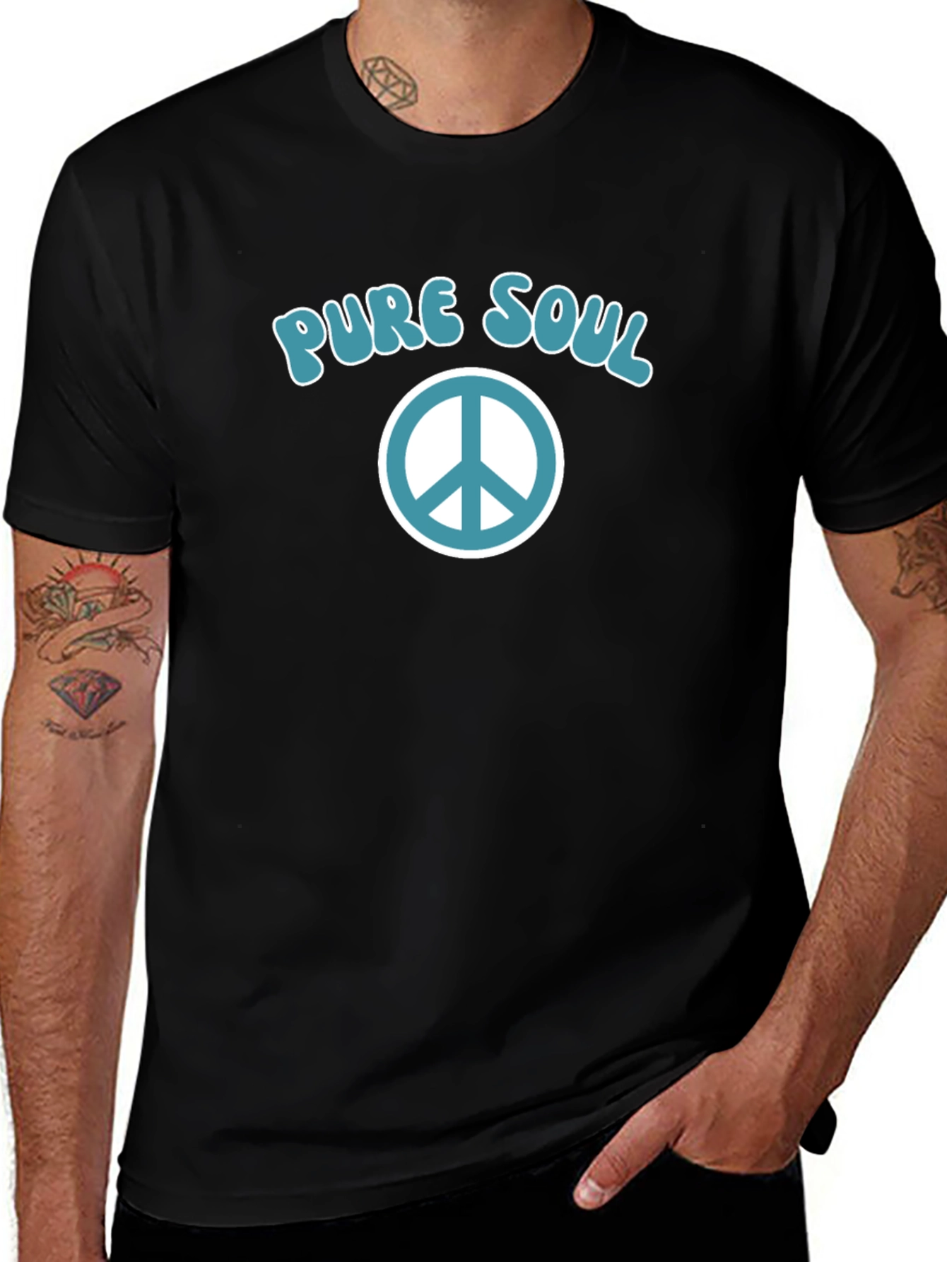 Variant 11 of Pure Soul Peace Sign Graphic T-Shirt