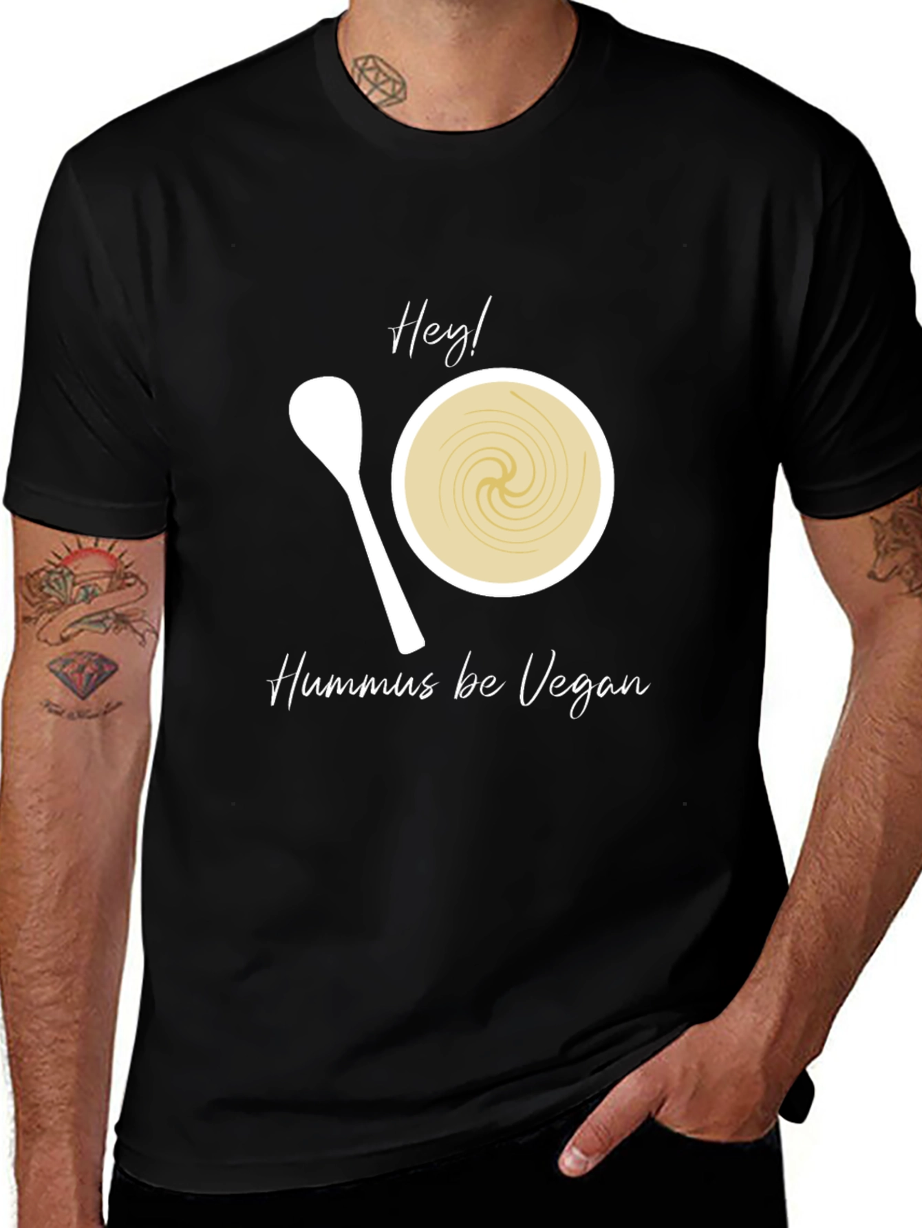 Black Hummus Be Vegan Graphic Tee main image
