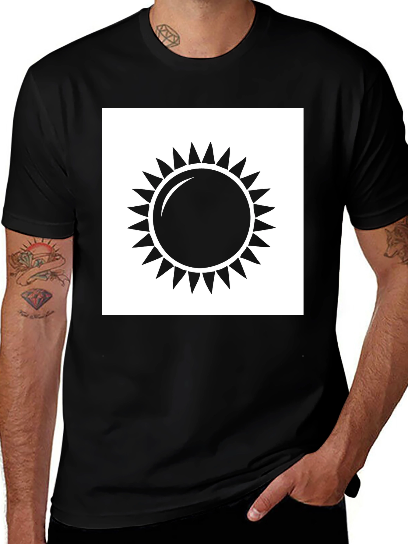 Variant 14 of Sun Graphic Black T-Shirt - Unisex