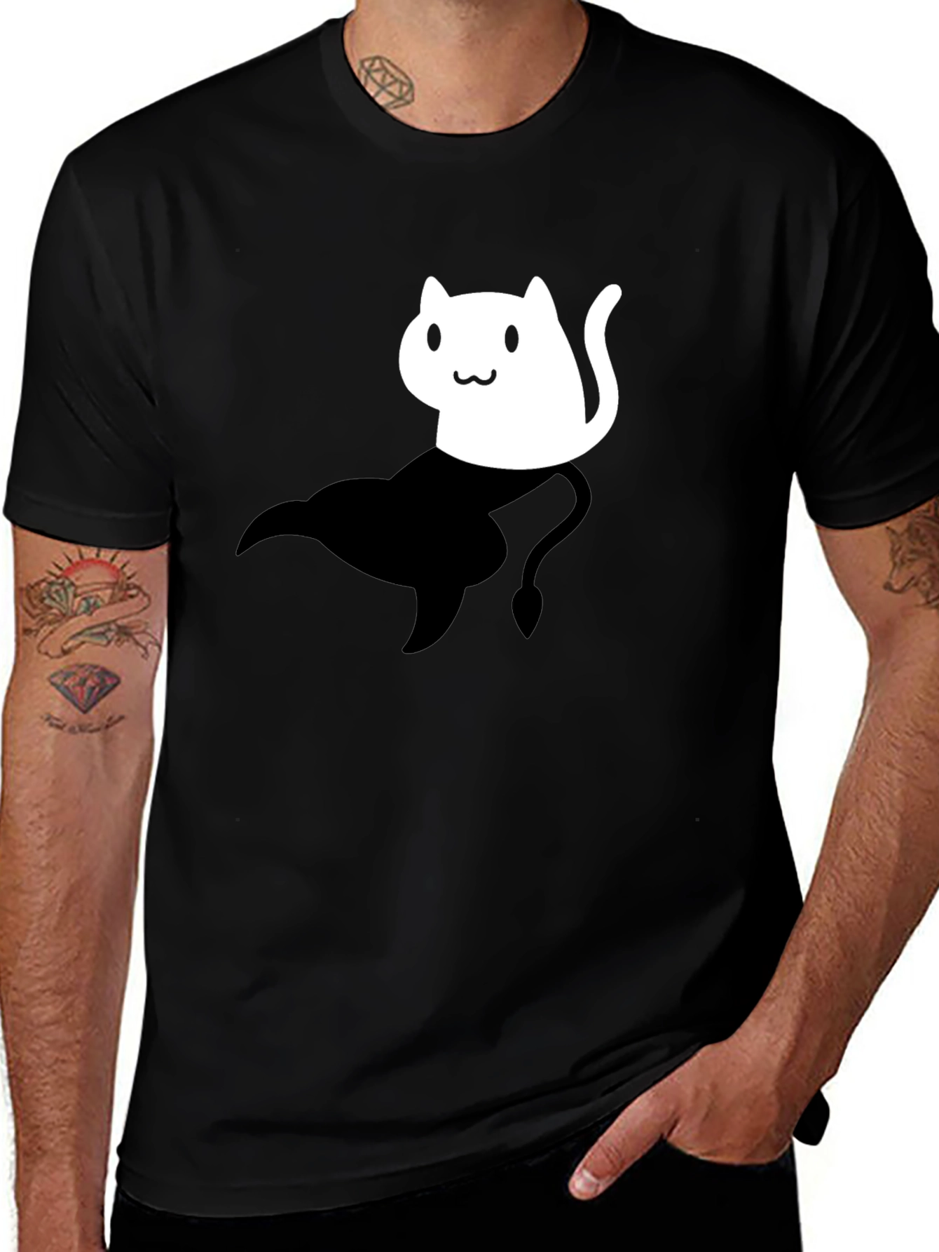Variant 10 of Cat Genie T-Shirt - Black, Unisex, Cotton Tee