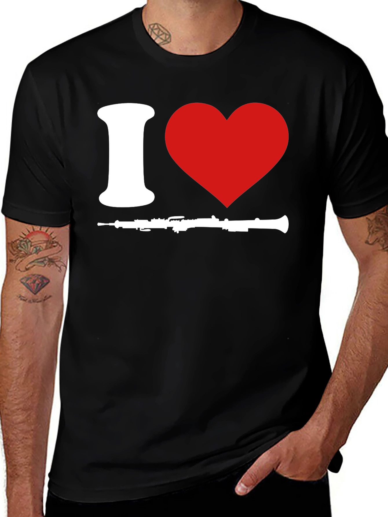 Variant 28 of I Love Oboe T-Shirt - Musician's Apparel