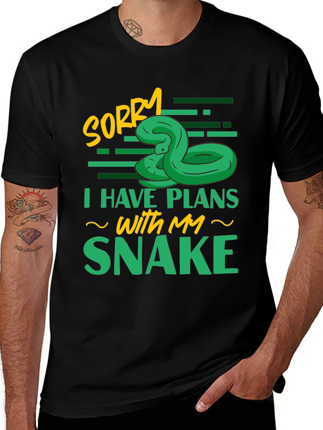 Variant 15 of Sorry I Have Plans With My Snake Funny Graphic T-Shirt