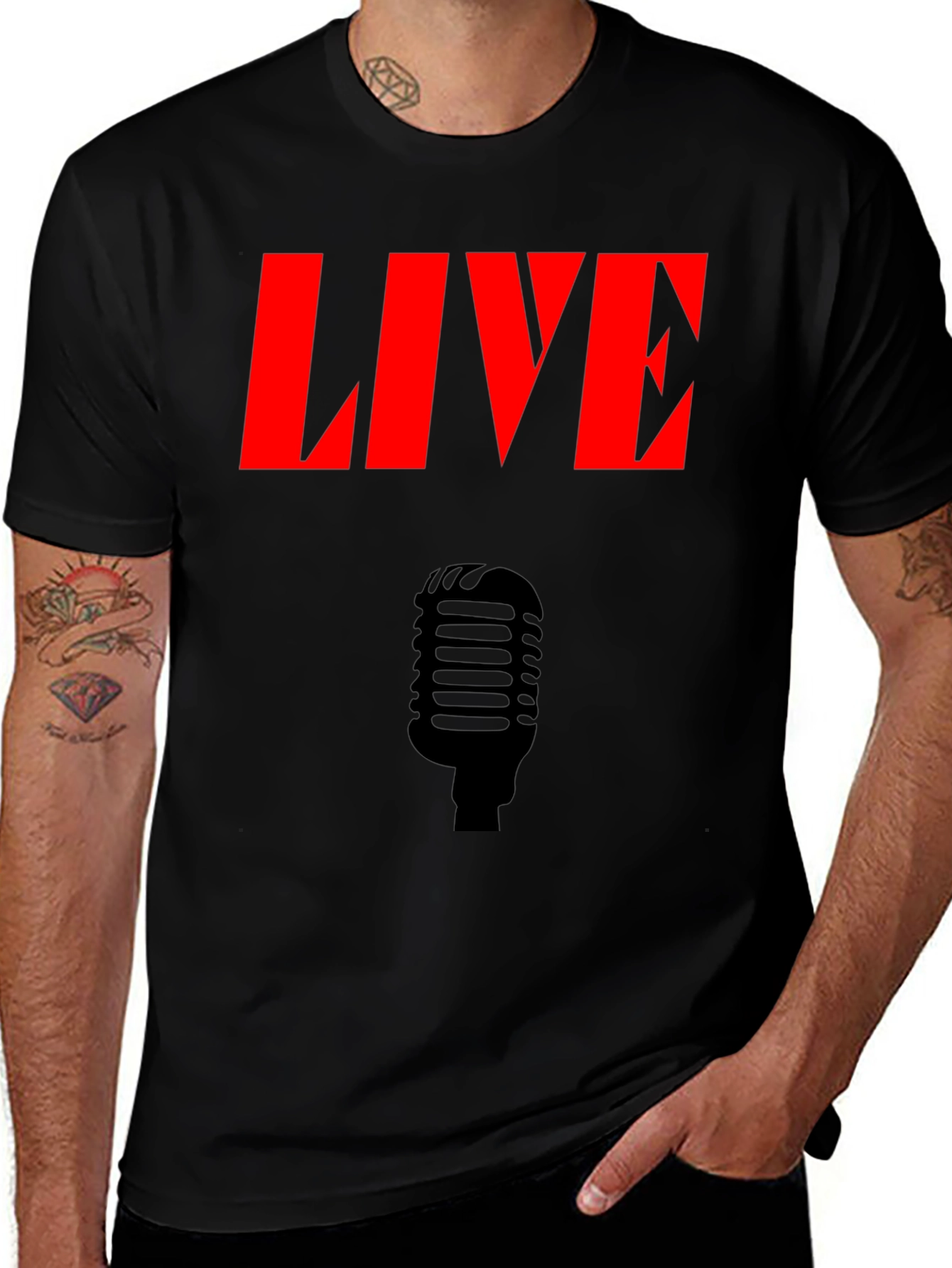 Live Mic Black T-Shirt