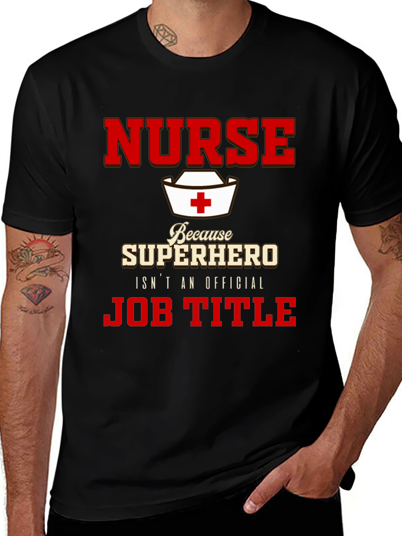 Variant 14 of Nurse Superhero T-Shirt - Job Title Funny Tee