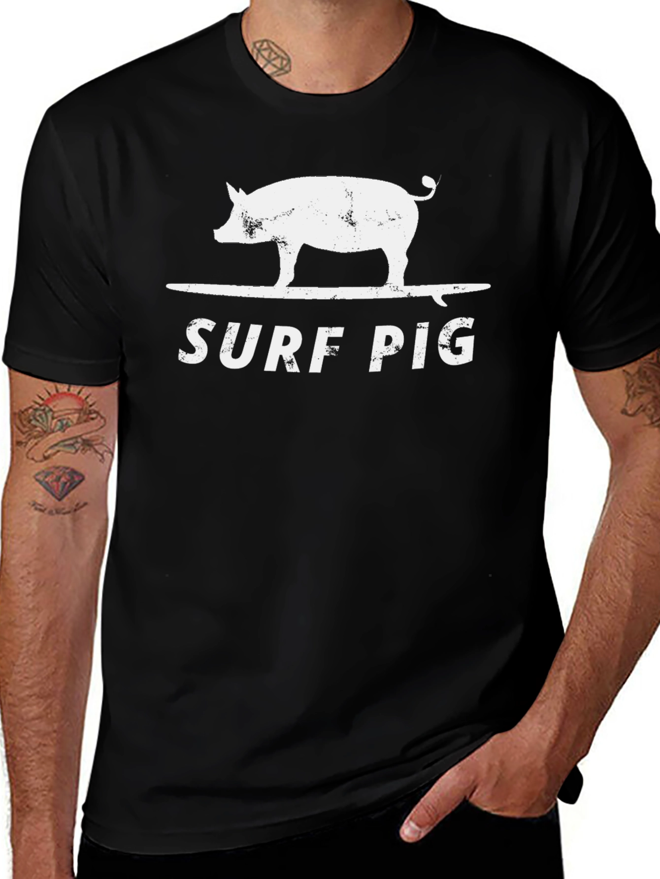 Variant 12 of Surf Pig Graphic T-Shirt