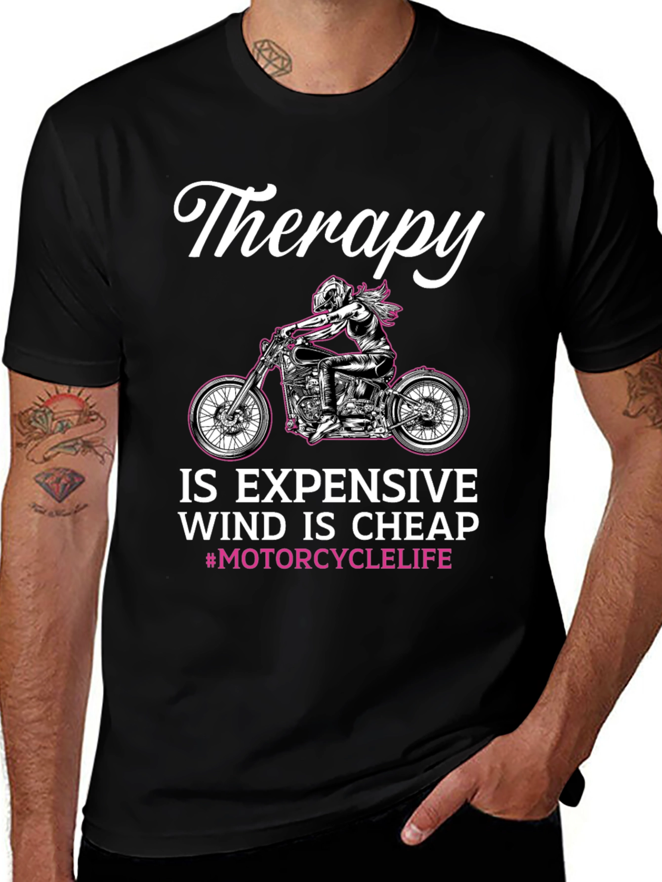 Therapy is Expensive Wind is Cheap T-Shirt Motorcycle