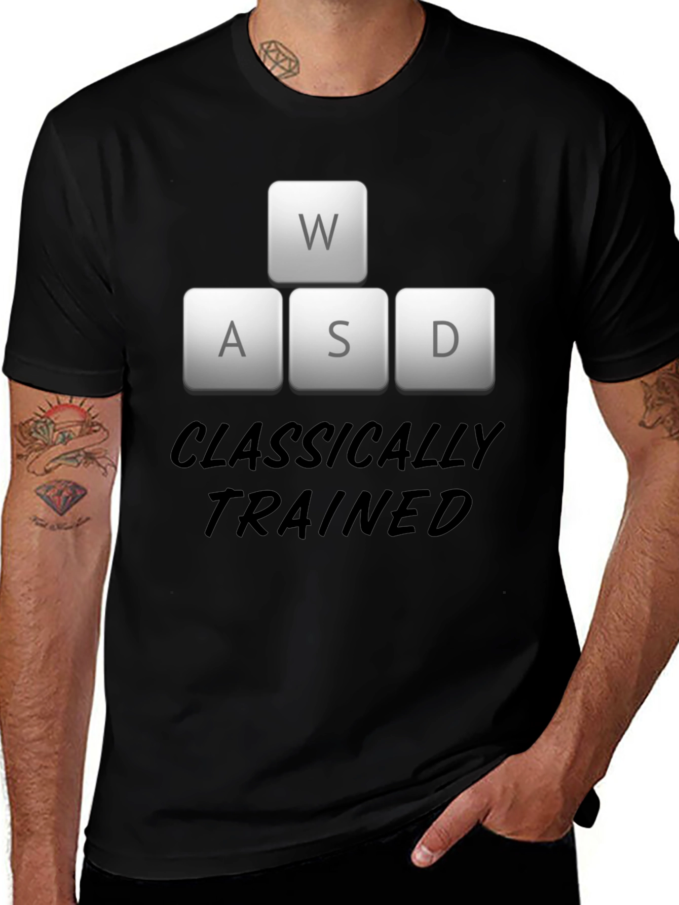 Black Classically Trained Gamer Black T-Shirt main image