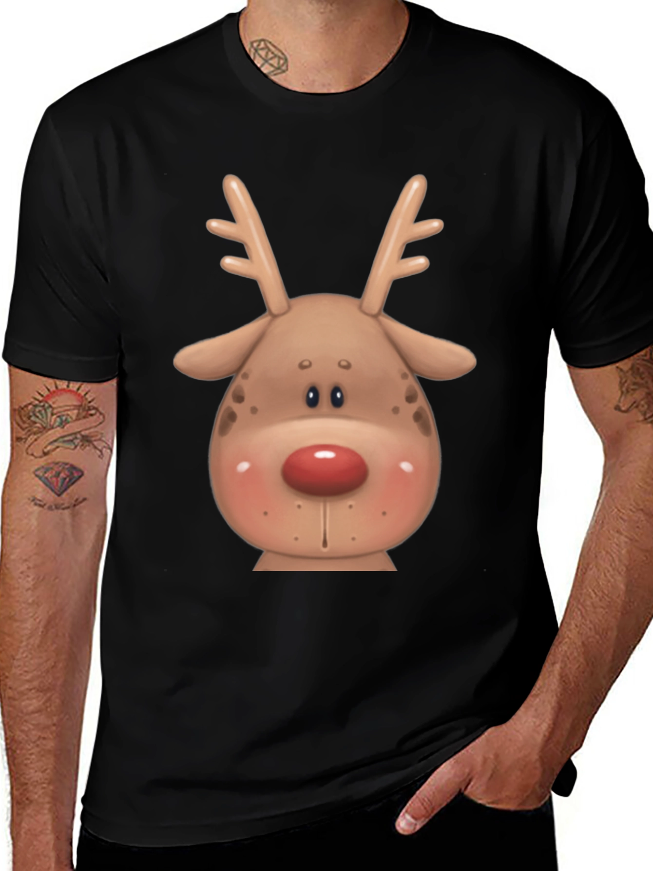 Variant 12 of Reindeer Graphic Tee - Holiday Cheer