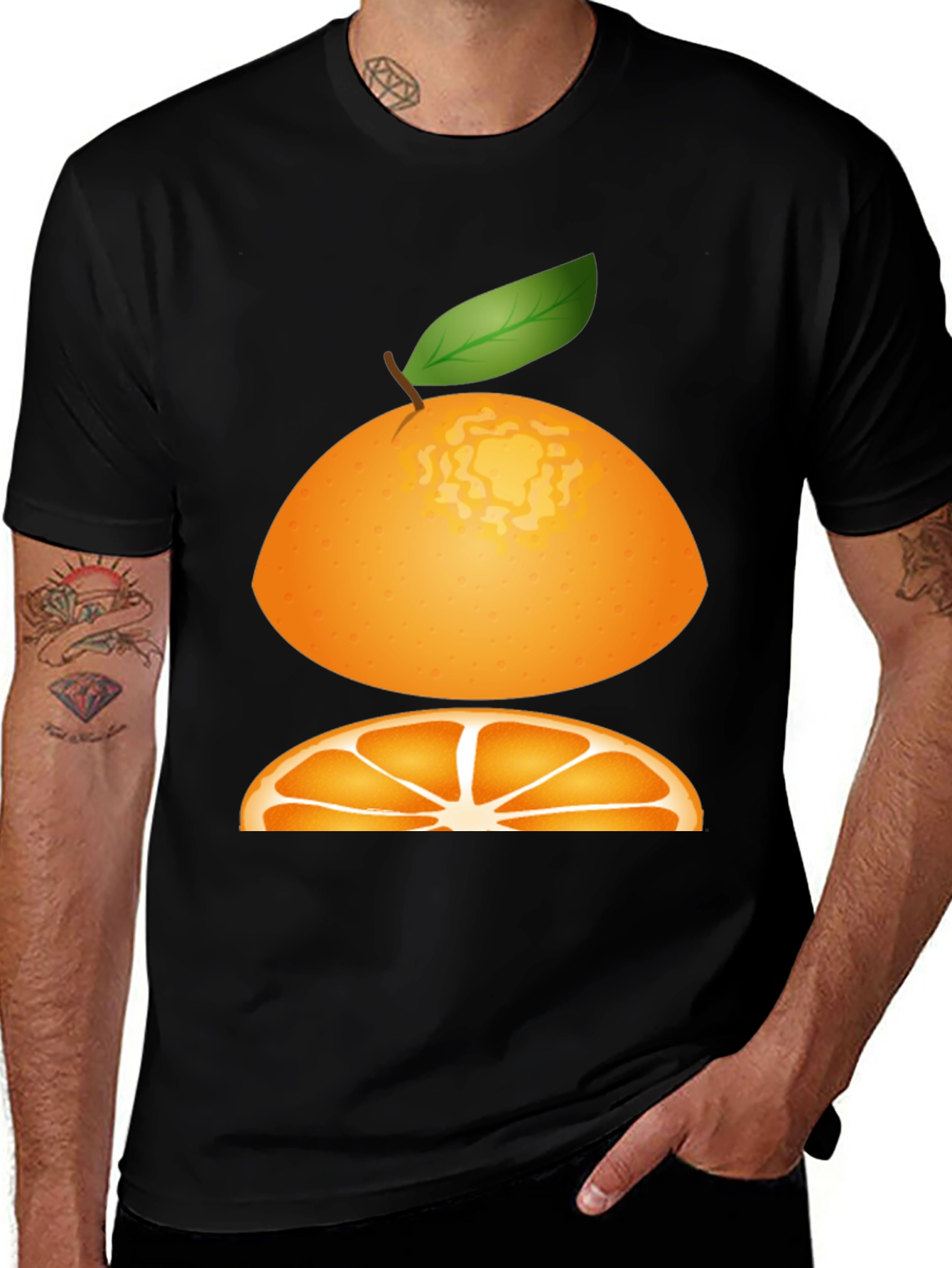 Variant 17 of Orange Slice Graphic T-Shirt - Casual Fruit Design