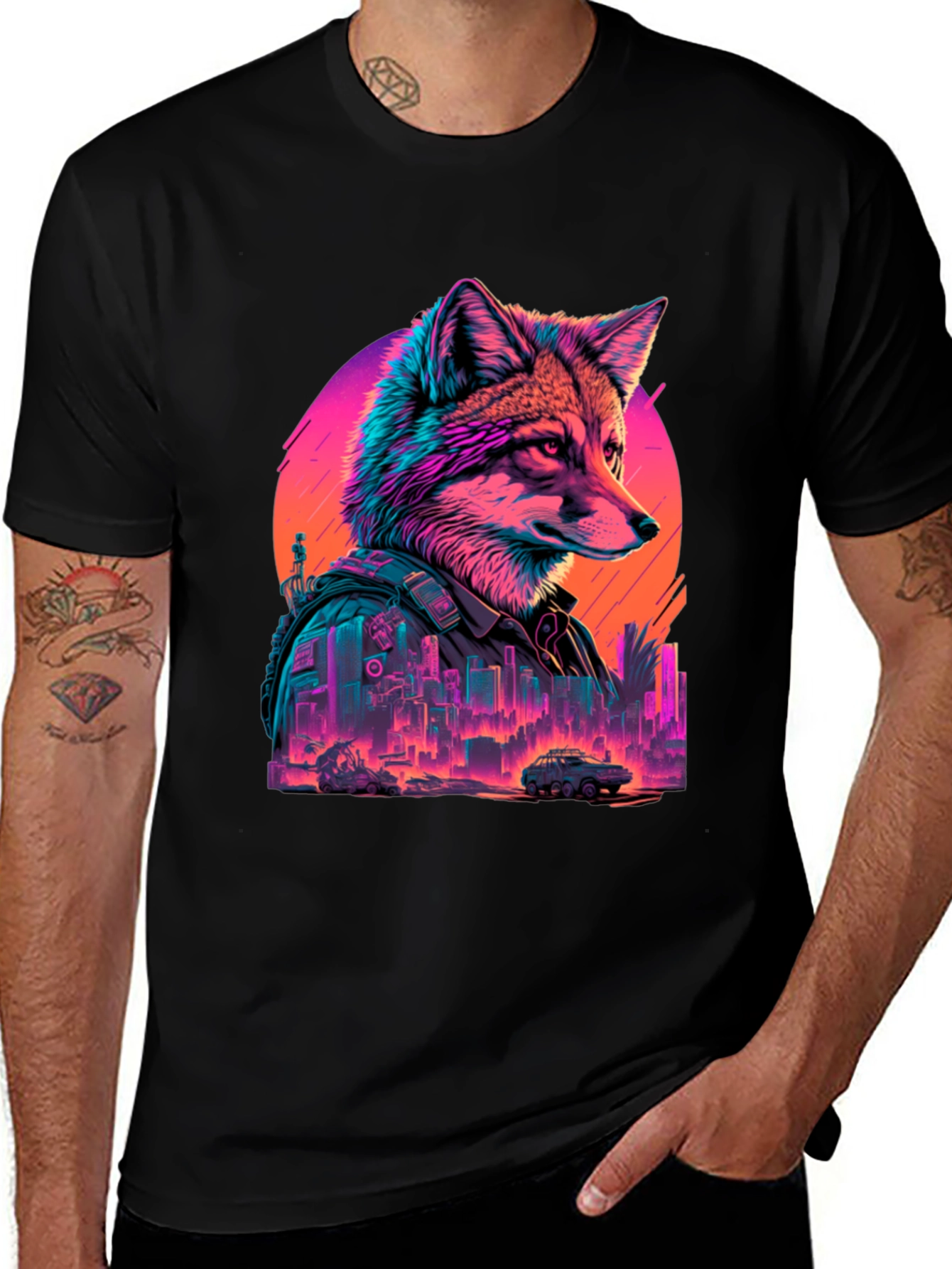 Variant 13 of Cyberpunk Fox T-Shirt