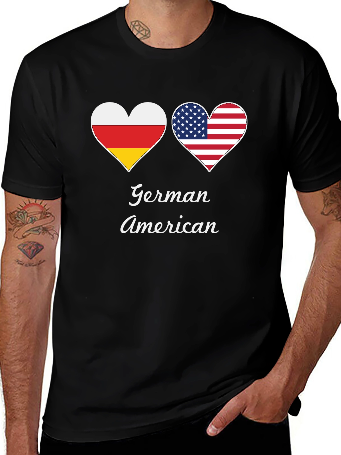 German American Flag Heart T-Shirt