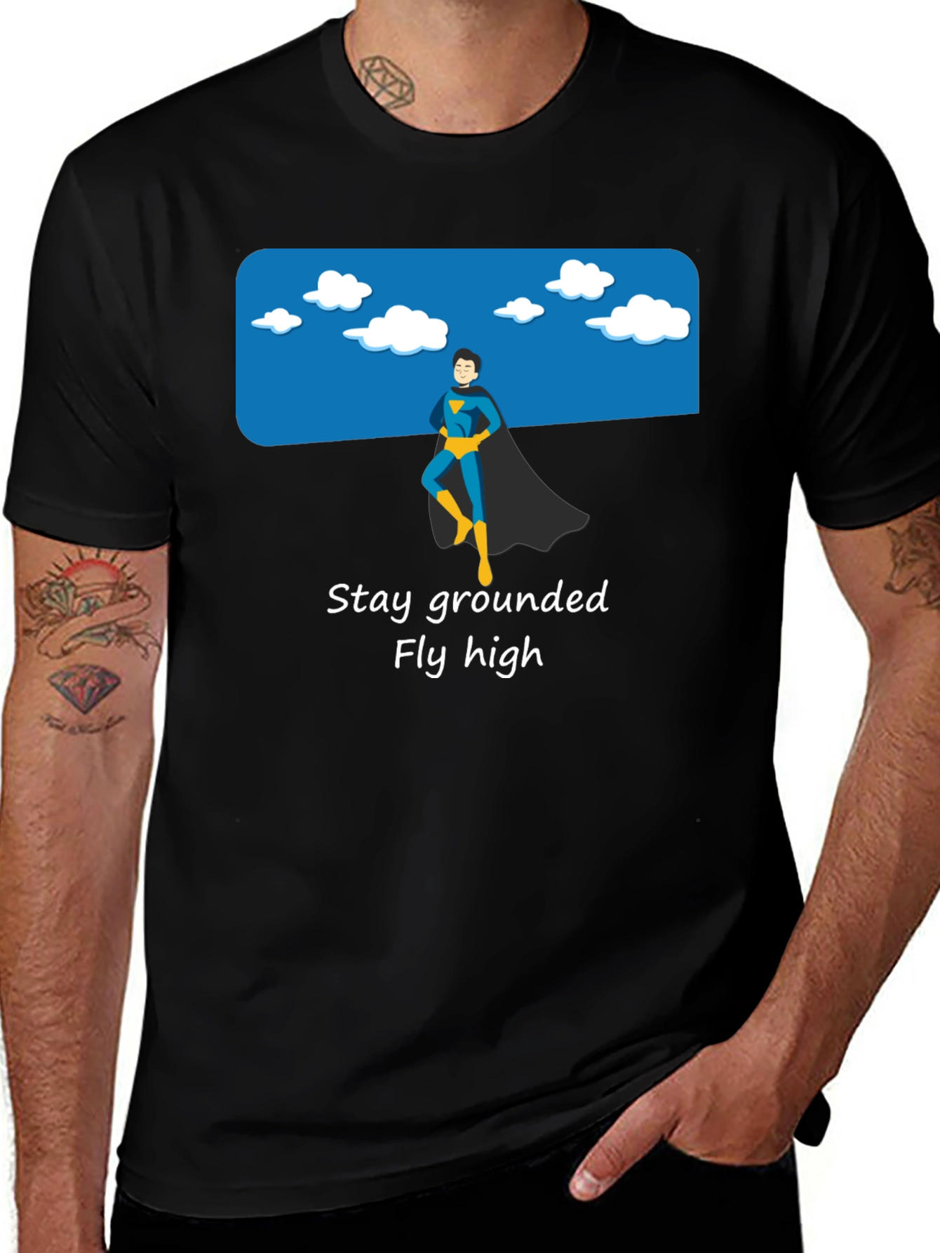 Variant 20 of Stay Grounded Graphic Tee - Superhero Style