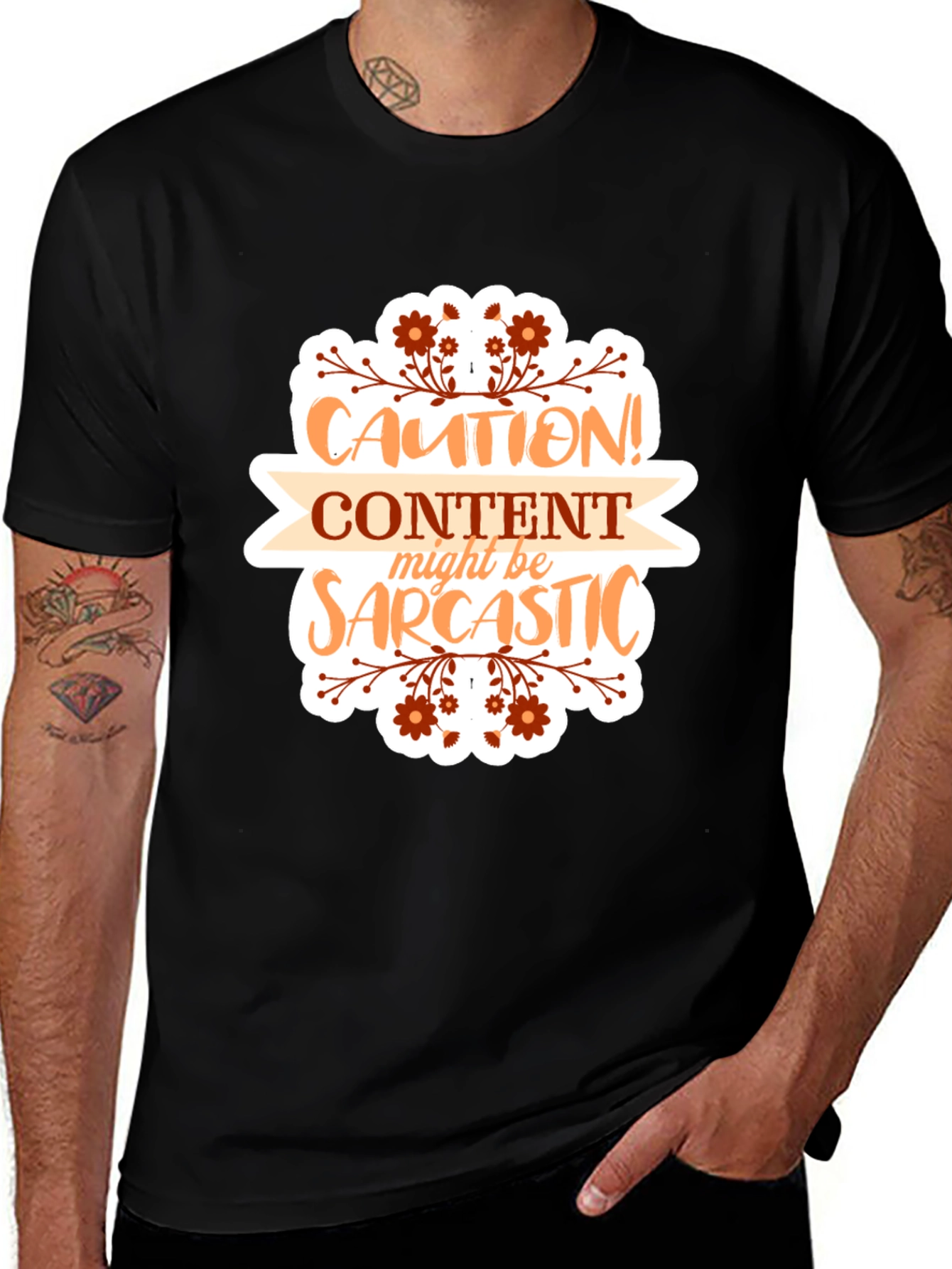 Variant 25 of Caution Sarcastic Content T-Shirt
