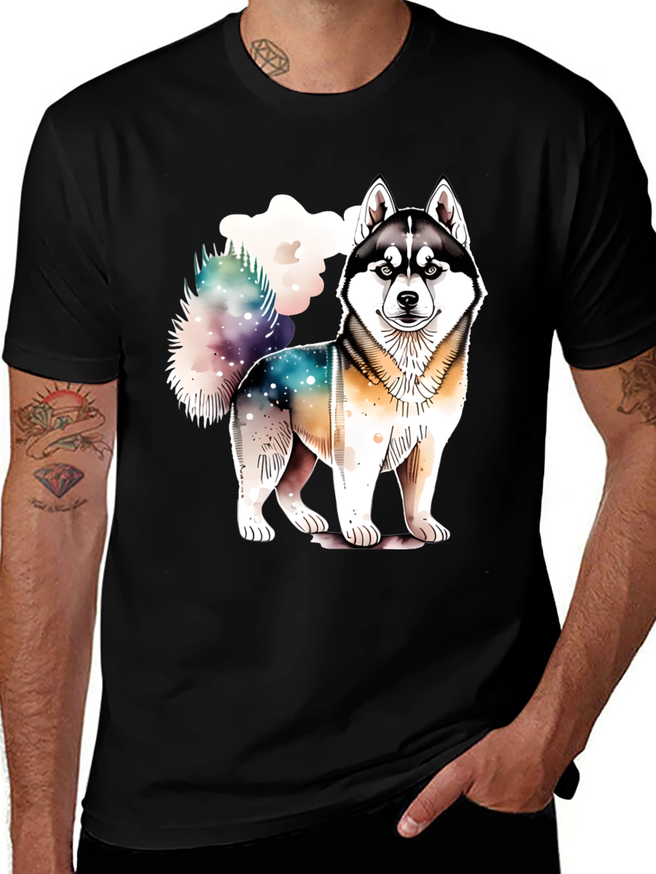 Variant 18 of Husky Dog Graphic Tee - Soft Cotton Blend