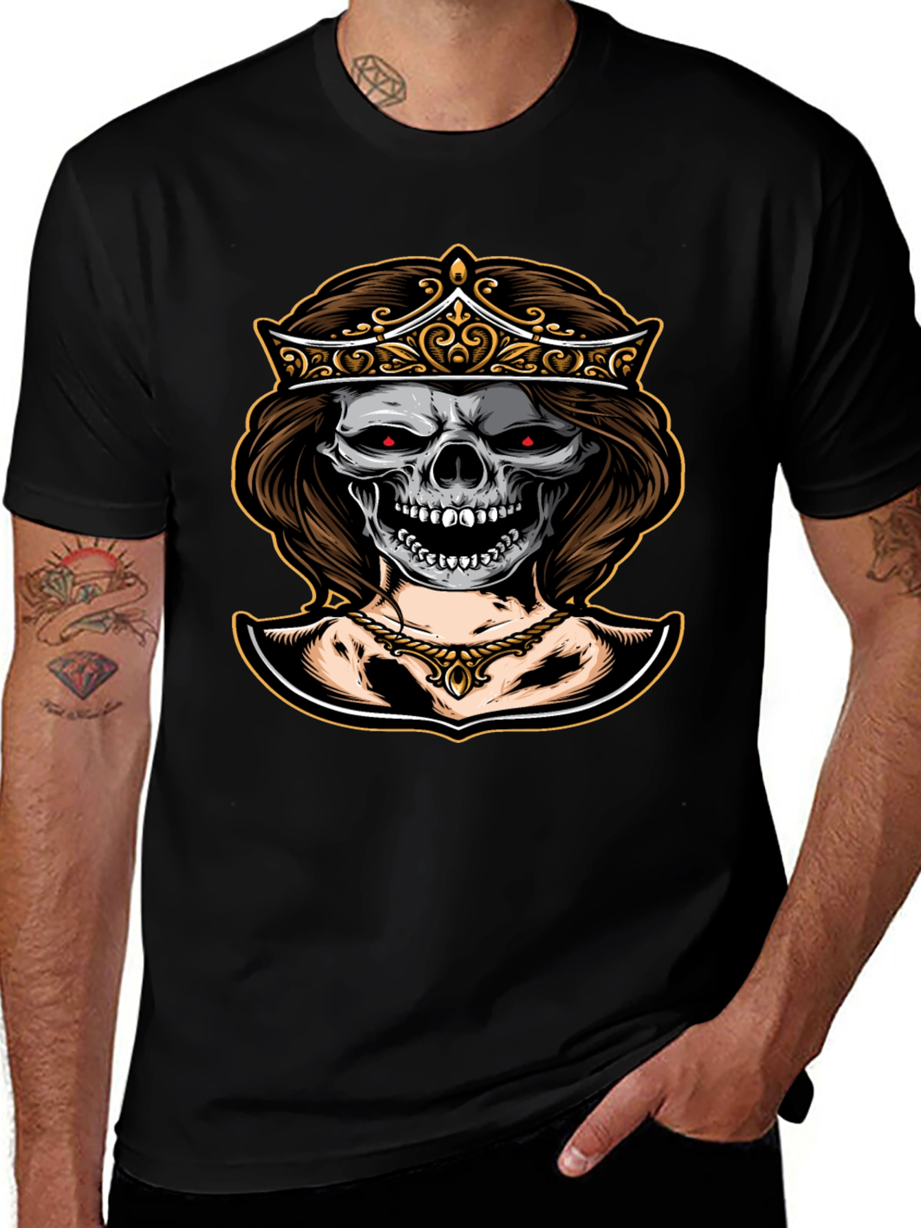 Variant 3 of Skull Queen Graphic Tee - Dark Humor Fashion