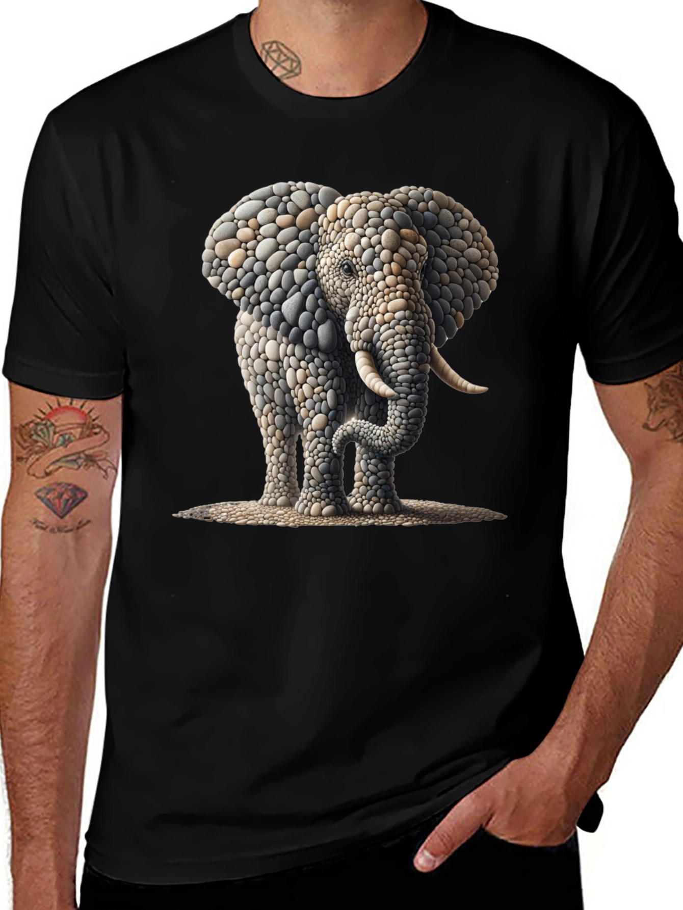 Variant 21 of Stone Elephant Graphic Tee - Unique Design