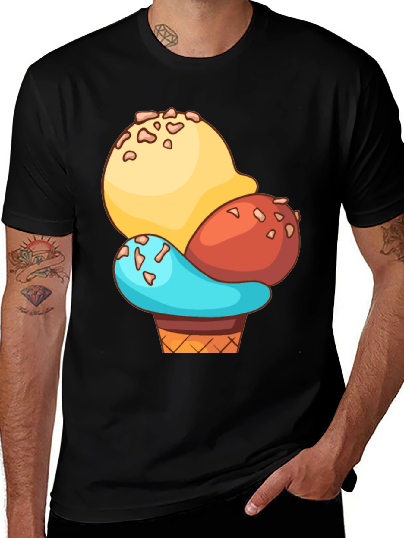 Variant 11 of Ice Cream Cone Graphic Tee - Fun Summer Style