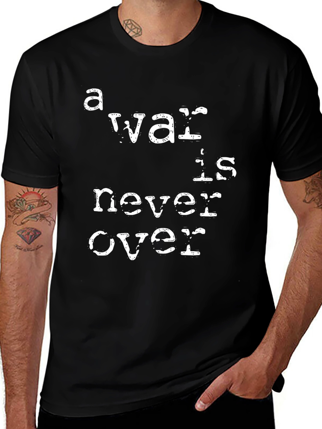 Variant 24 of A War is Never Over Black Graphic Tee