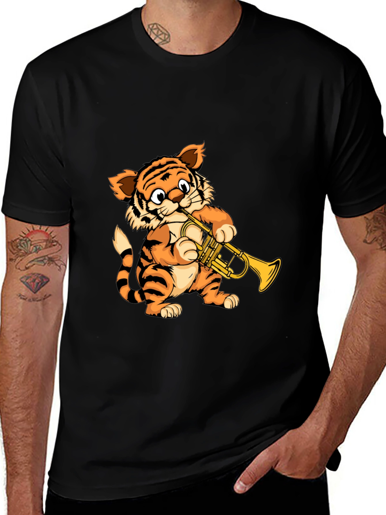 Variant 19 of Tiger Trumpet Player Graphic T-Shirt