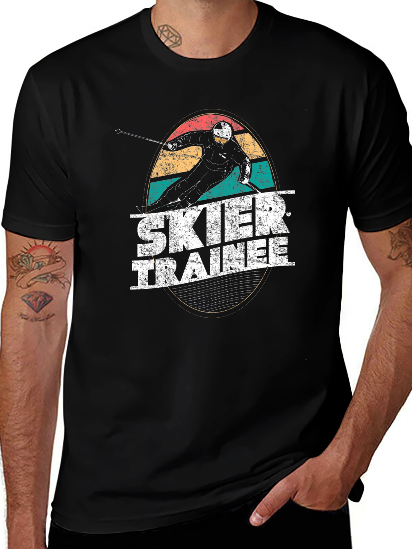 Variant 17 of Skier Trainee Graphic Tee - Retro Skiing T-Shirt