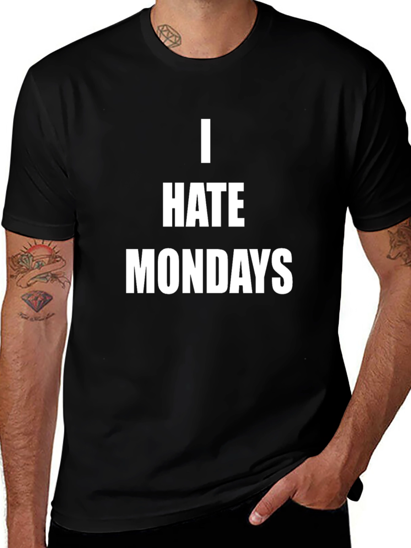 Variant 8 of I Hate Mondays Graphic Tee - Casual Black T-Shirt