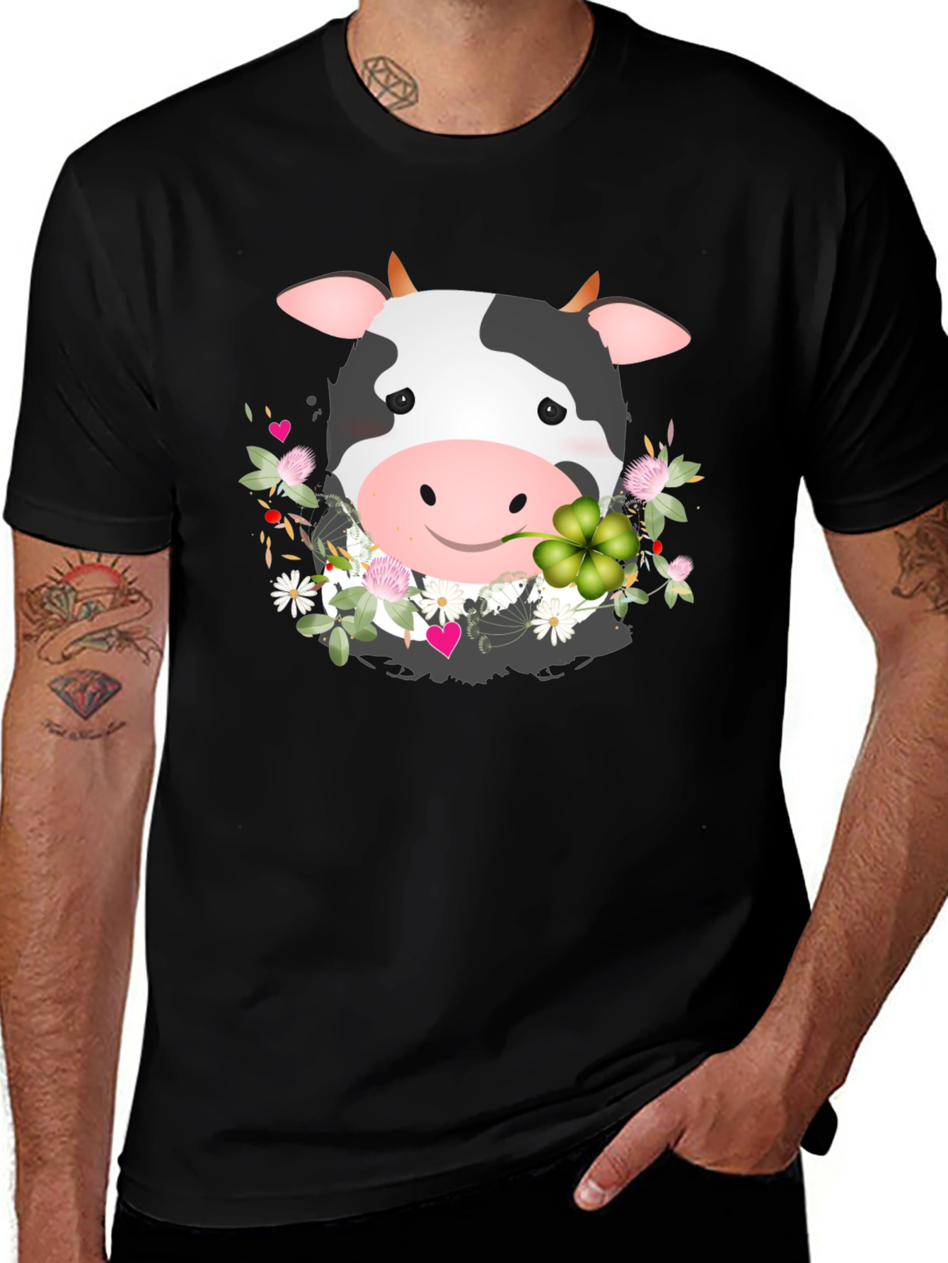 Variant 9 of Cow and Clover Graphic Tee