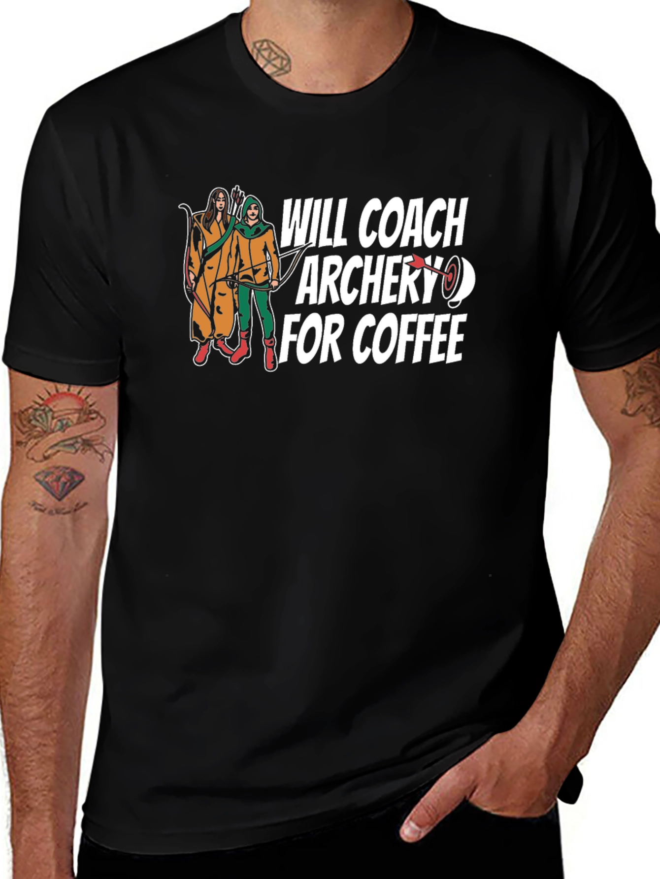 Variant 11 of Archery Coach Coffee T-Shirt
