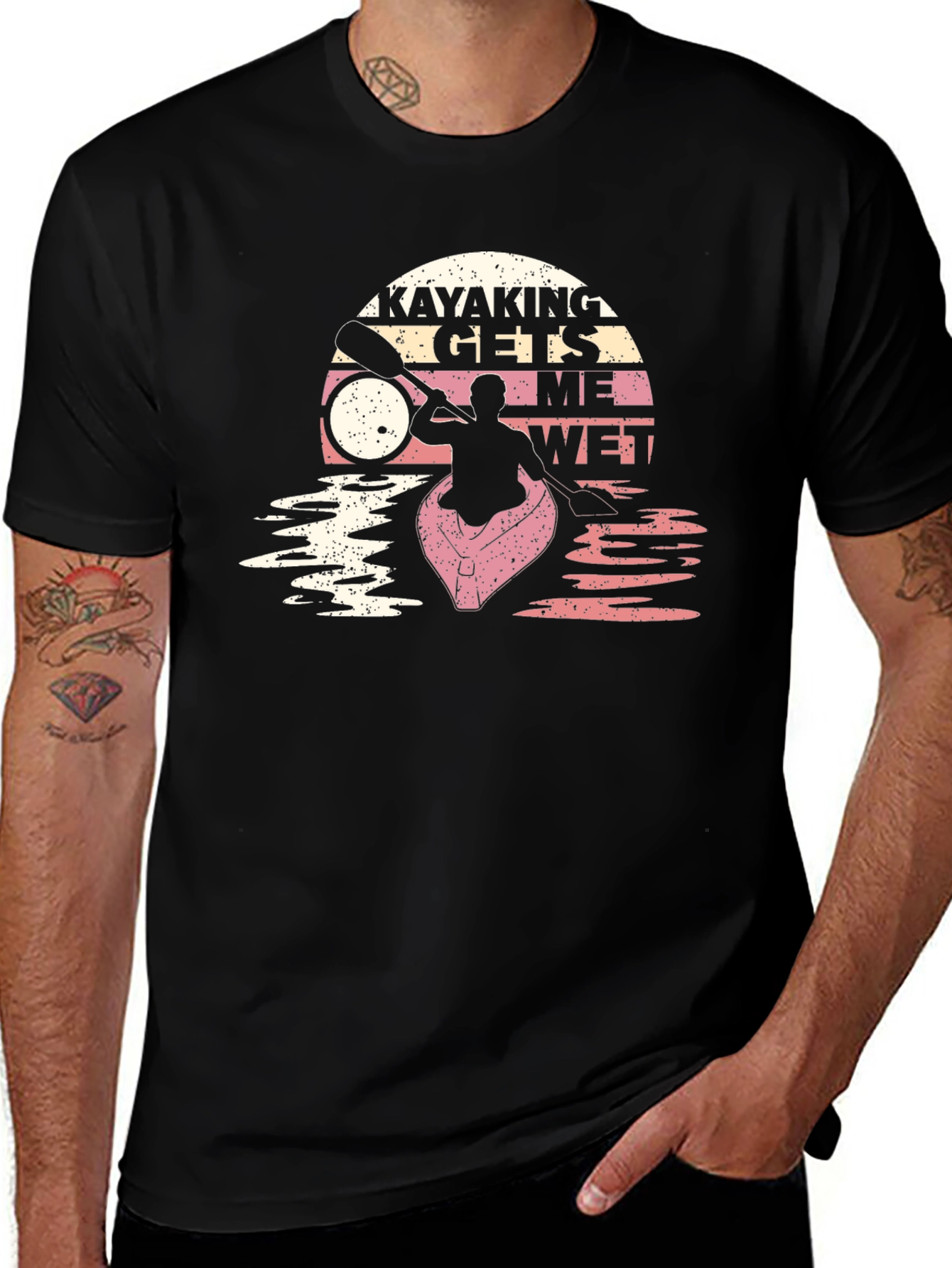 Variant 25 of Kayaking Gets Me Wet Graphic T-Shirt