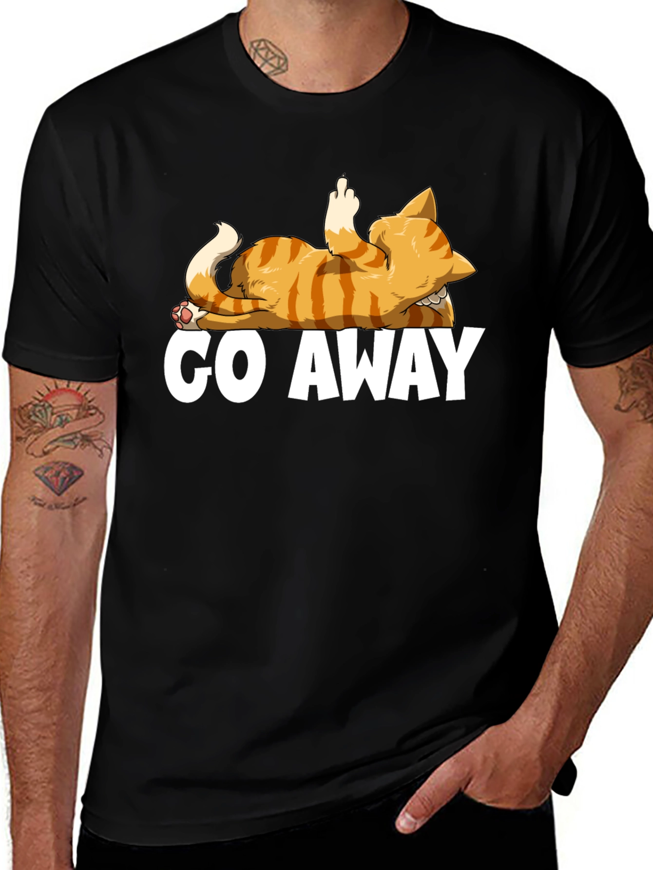 Variant 8 of Go Away Cat T-Shirt - Funny Rude Kitten Tee