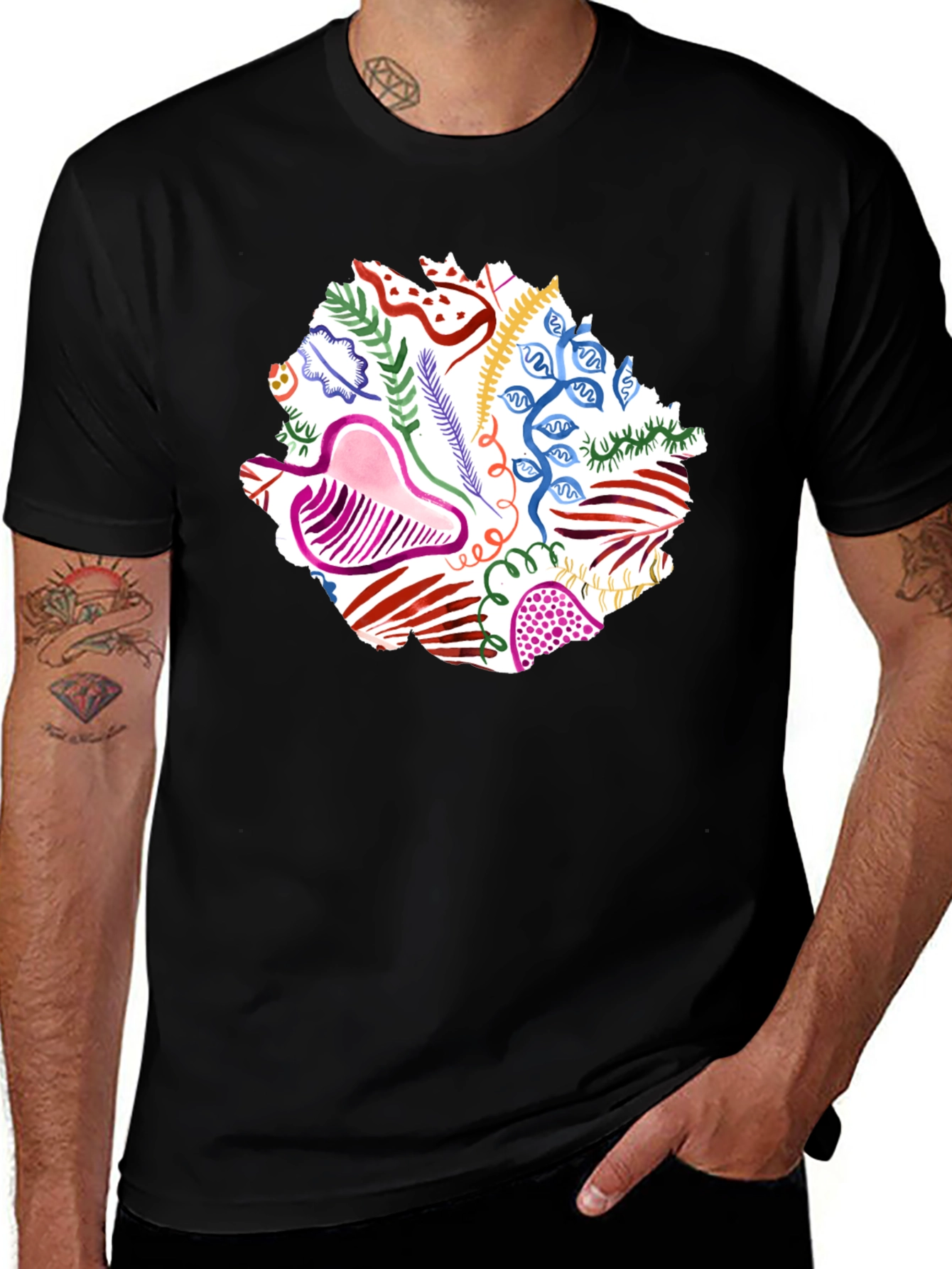 Variant 25 of Abstract Art Print Black Tee