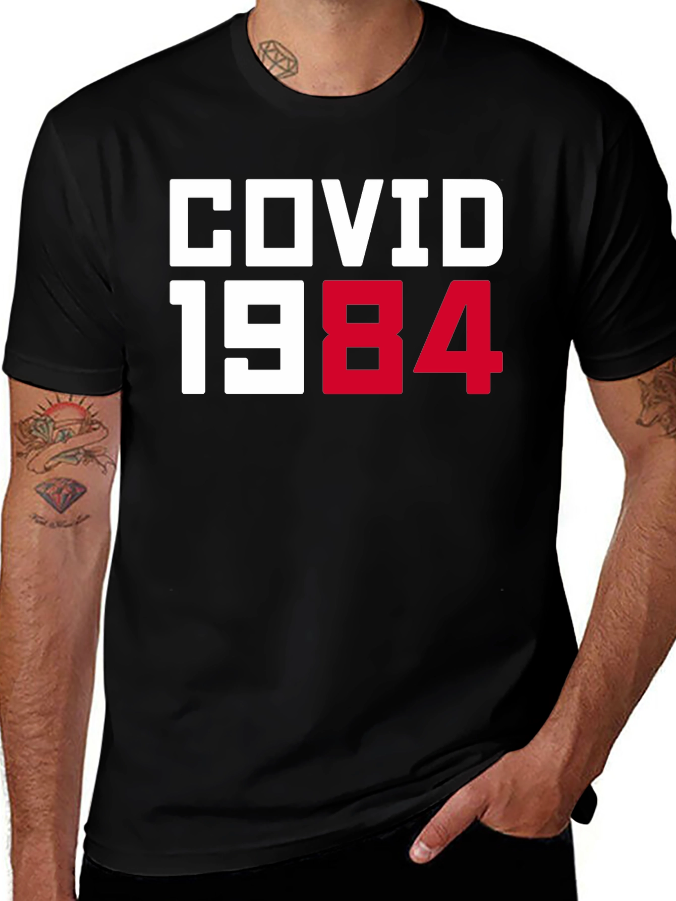 Variant 20 of COVID 1984 Black T-Shirt - Novelty Graphic Tee