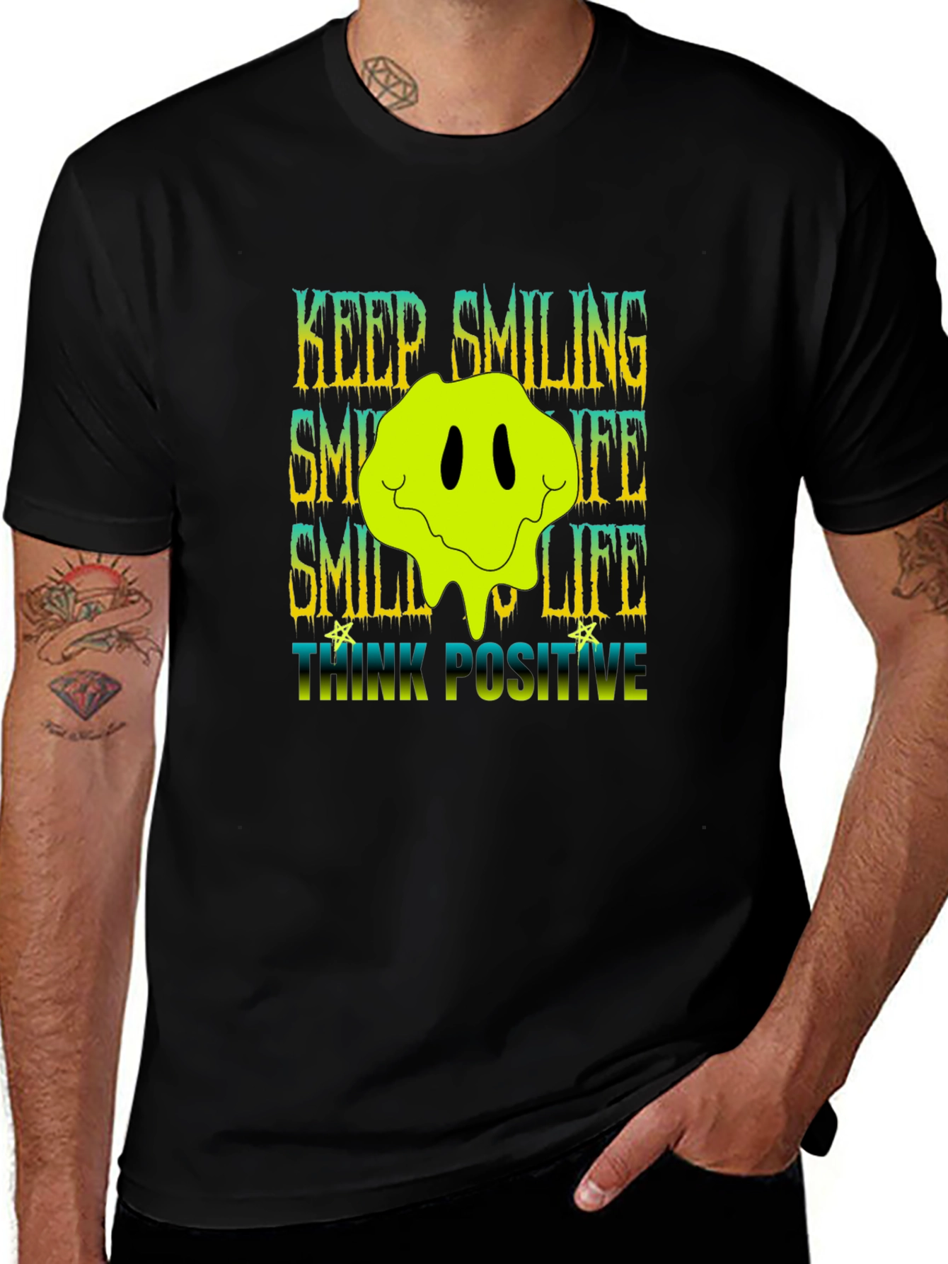 Variant 15 of Keep Smiling Graphic T-Shirt - Positive Vibes